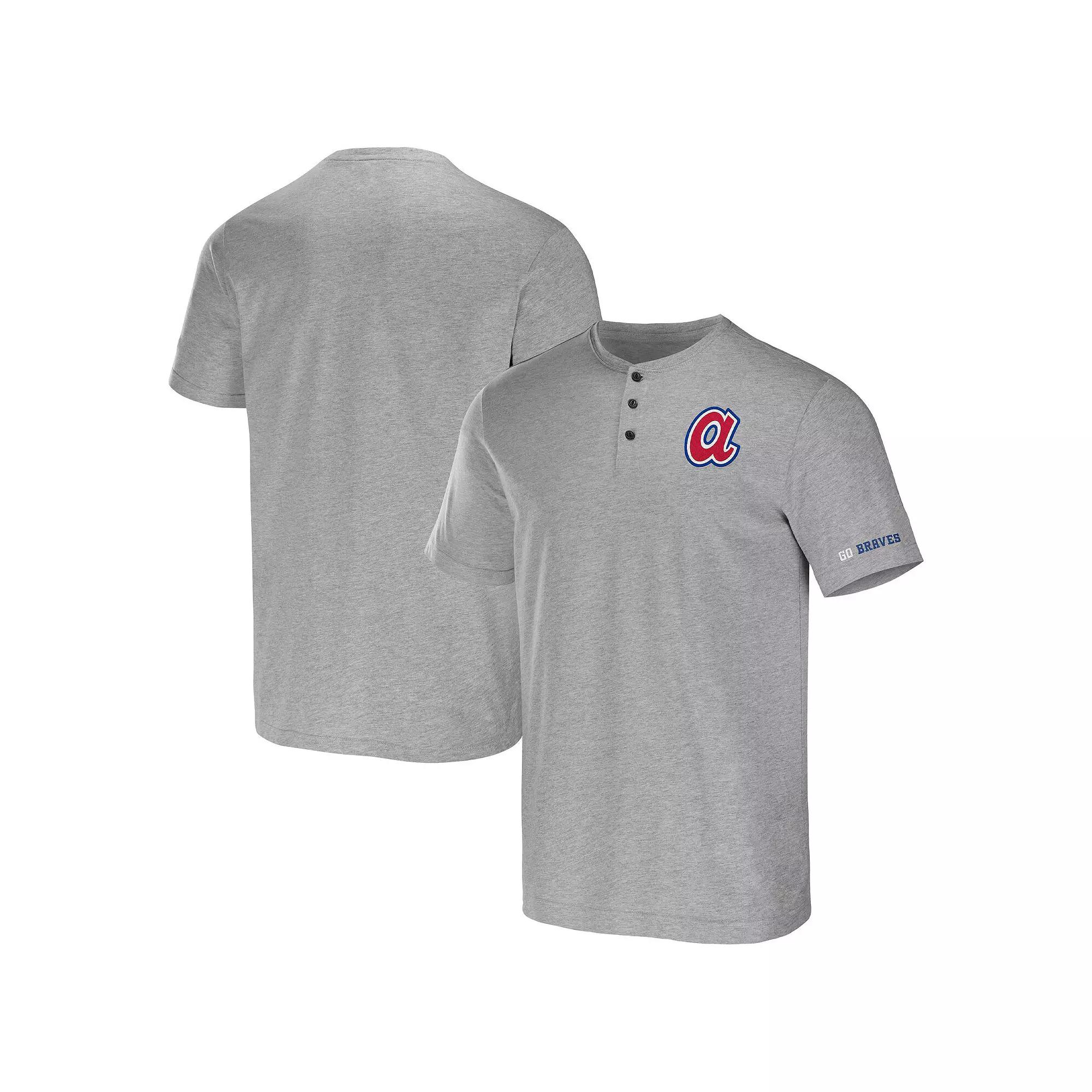 Men's Darius Rucker Collection by Fanatics Heather Gray Atlanta Braves Henley T-Shirt,  Product Image