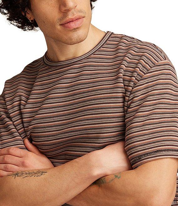 Lucky Brand Striped Short Sleeve Waffle Knit T-Shirt Product Image