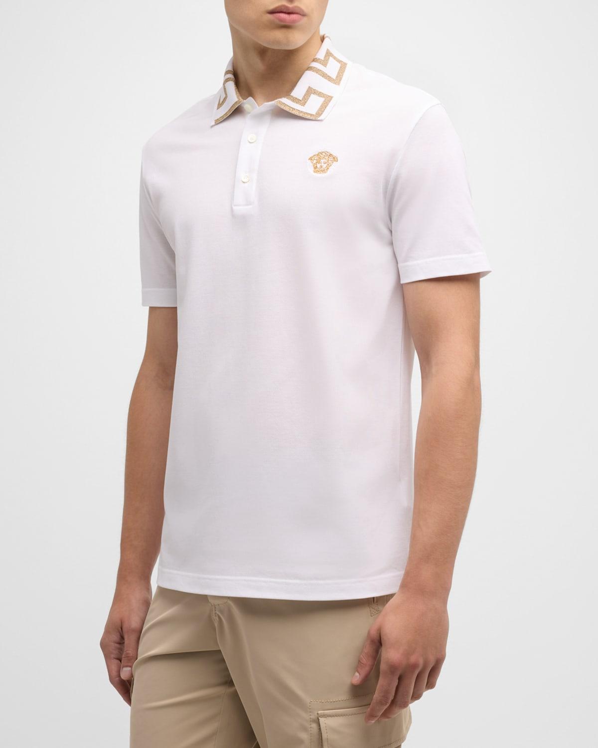 Mens Greca-Collar Polo Shirt Product Image