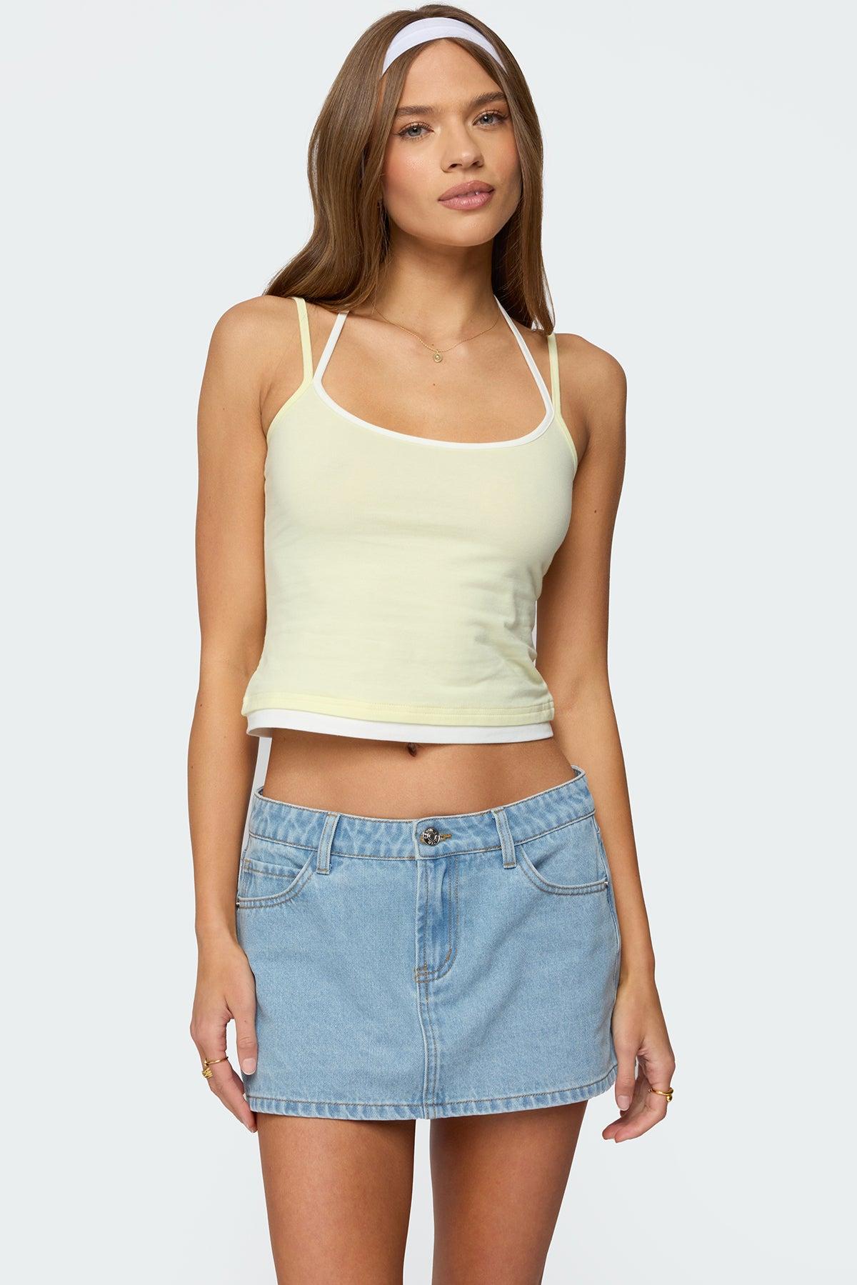 Roya Layered Halter Tank Top Product Image