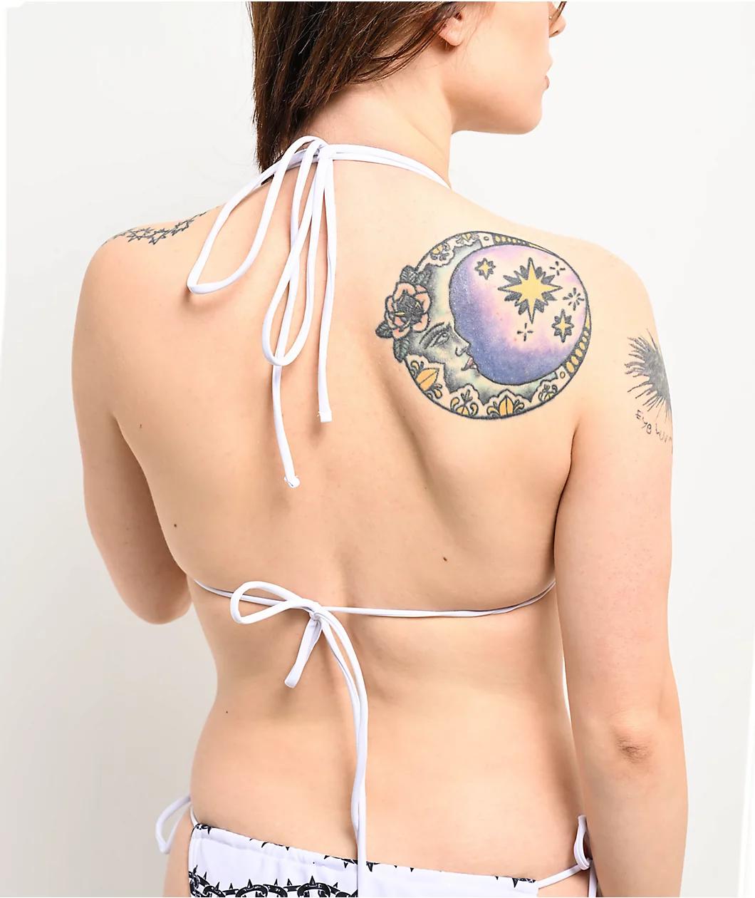 Lurking Class By Sketchy Tank Chains White Triangle Bikini Top Product Image