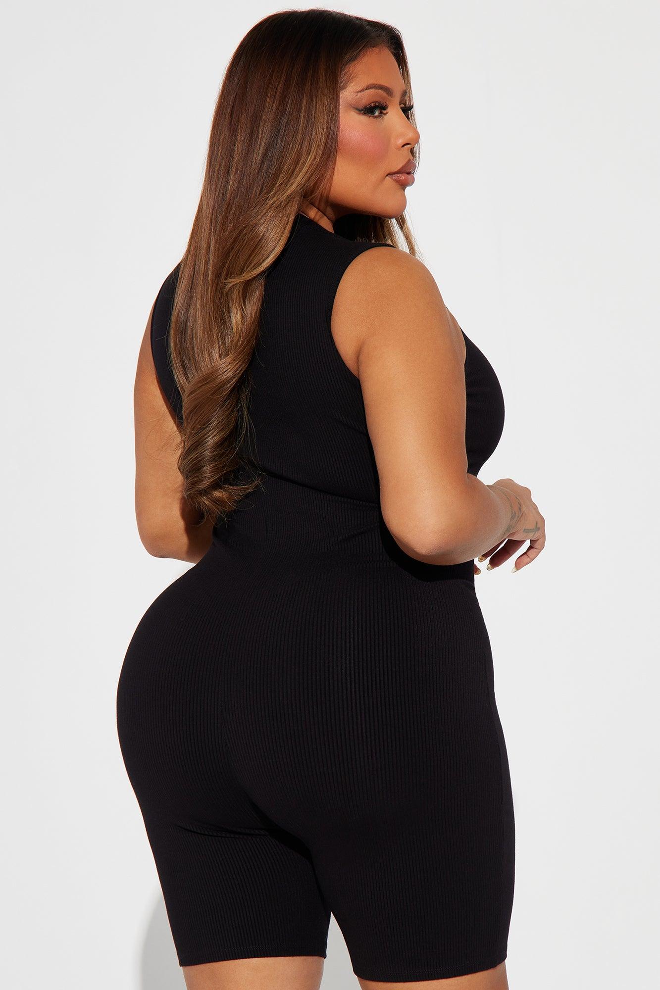 Zarah Snatched Romper - Black Product Image