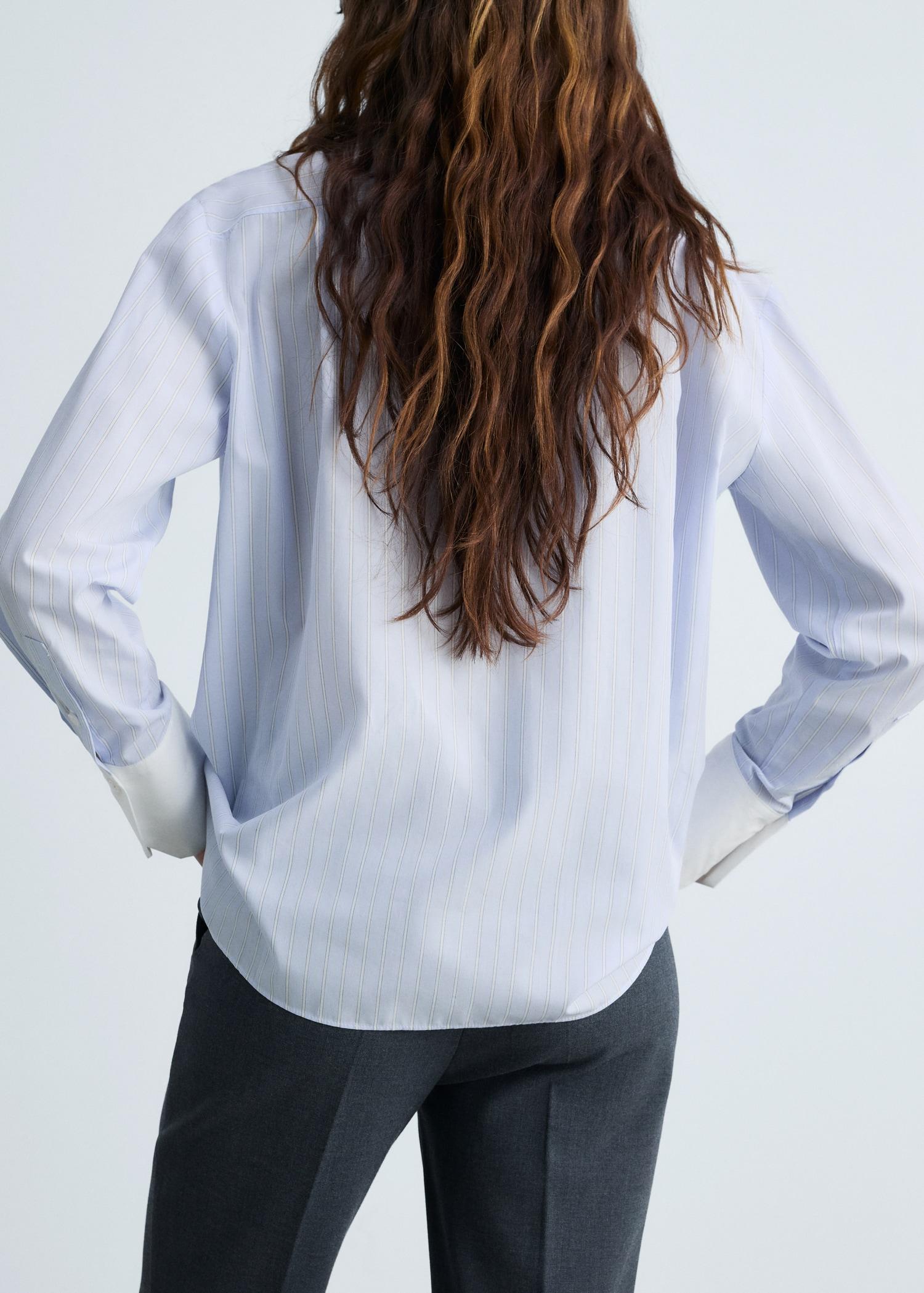 Cotton-blend combined shirt - Women | MANGO USA Product Image