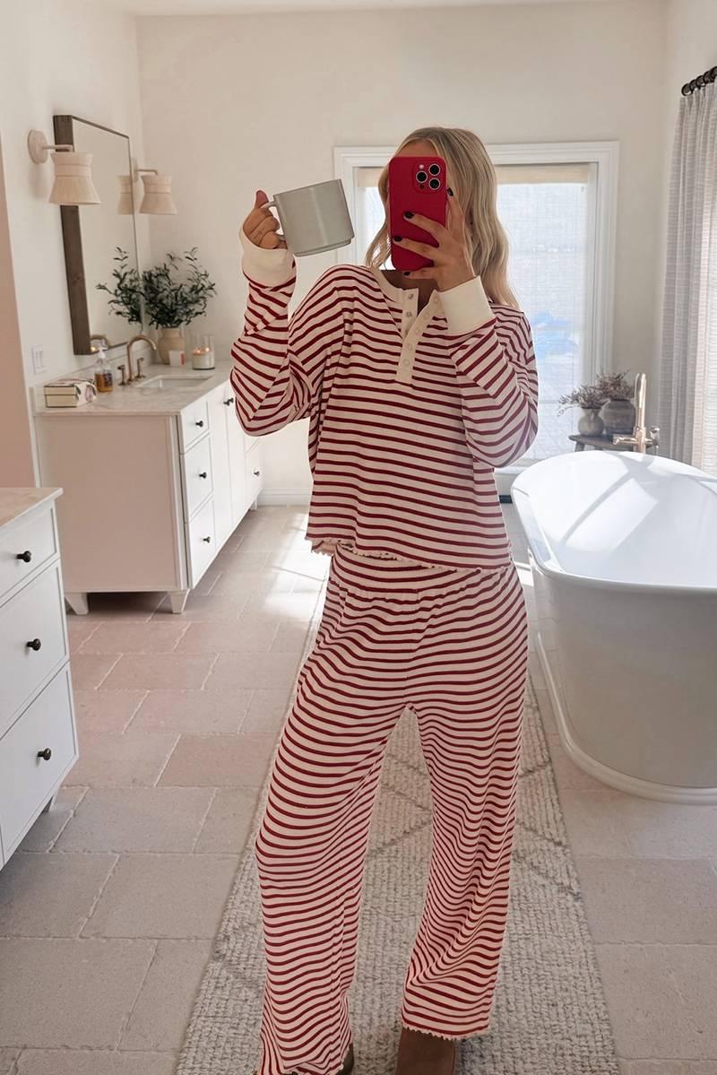 Candy Cane Waffle Sleep Set Product Image