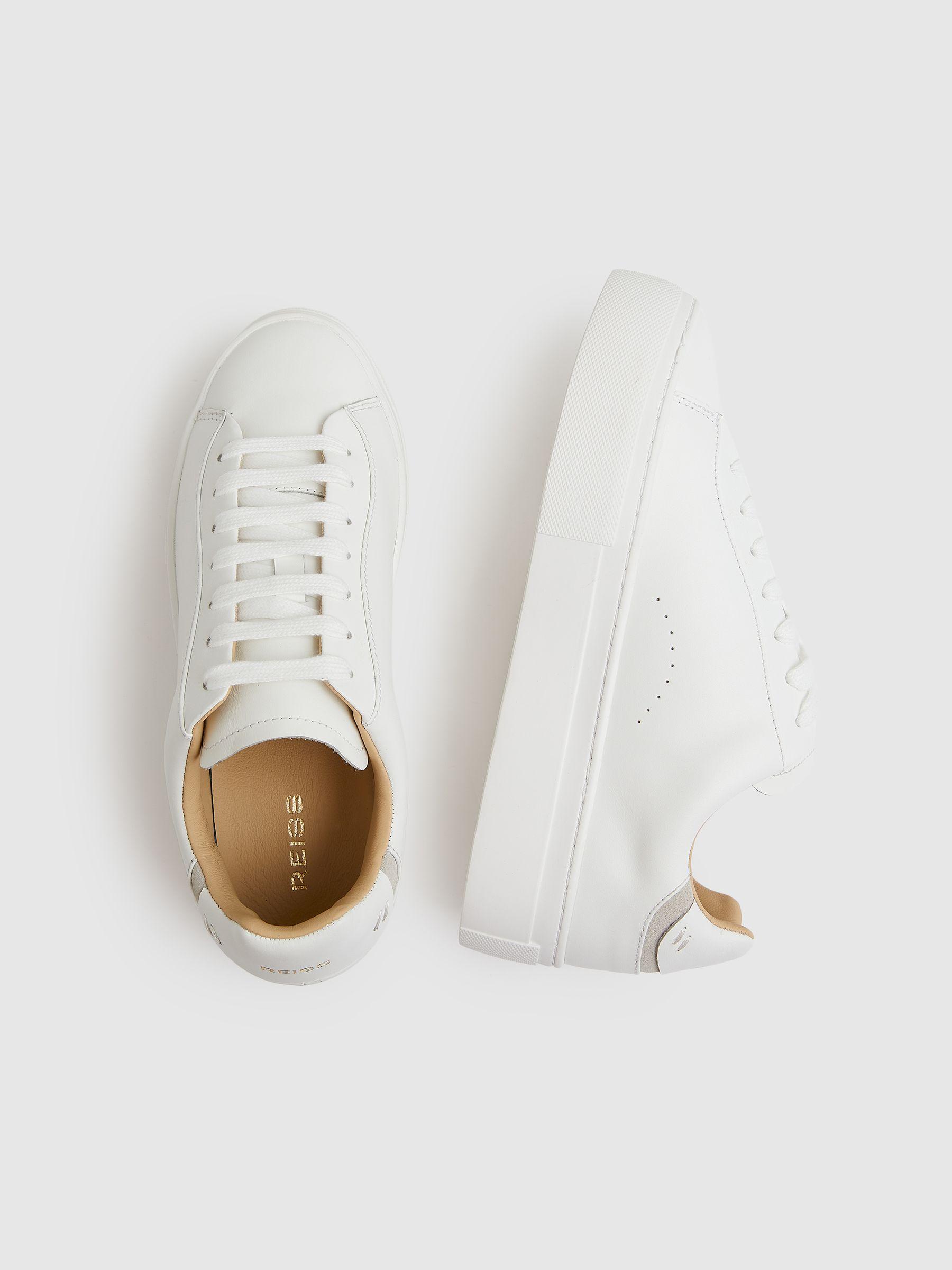 Leather Low-Top Trainers in White Product Image