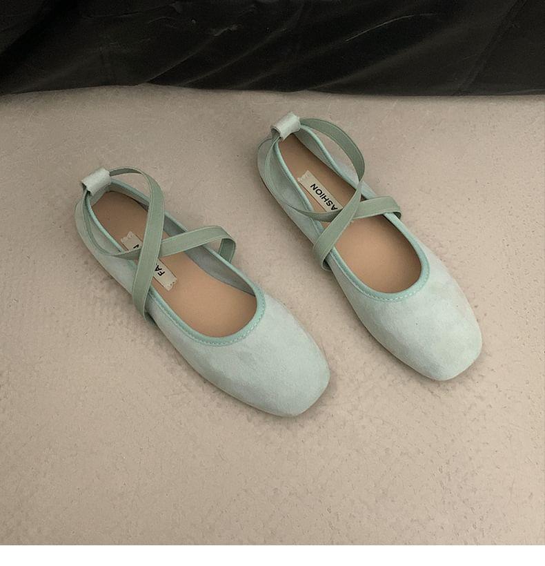 Cross Strap Plain Balletcore Flats Product Image