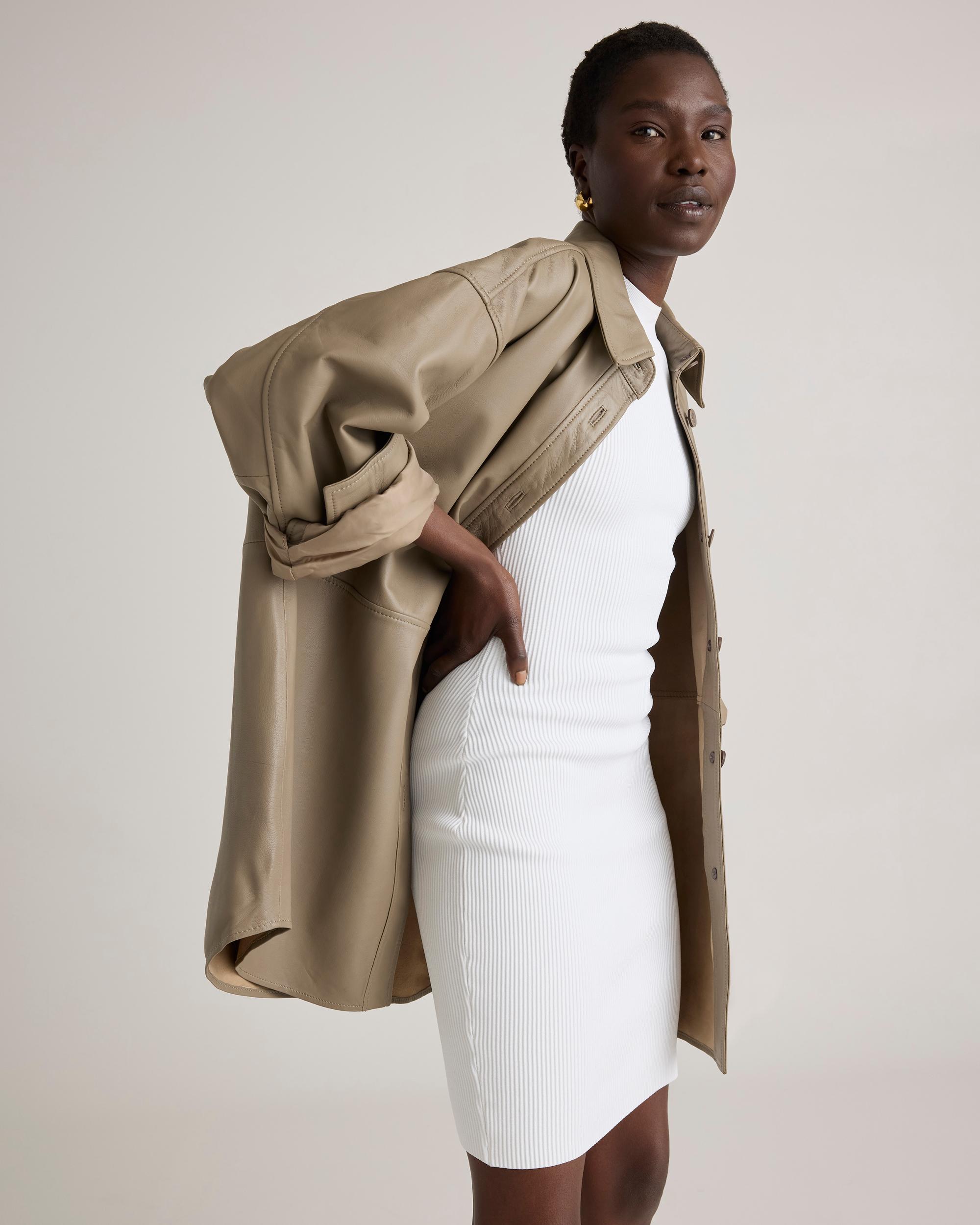 Quince | Women's High Neck Ribbed Knit Mini Dress Recycled nylon/polyester/spandex Product Image