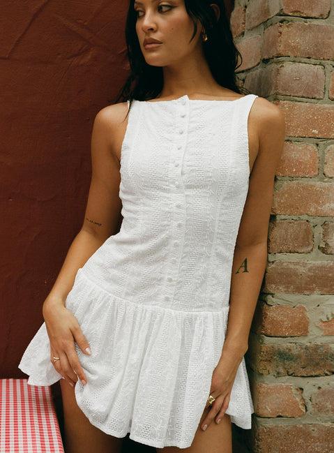 Sweeter Places Embroidered Mini Dress White Product Image