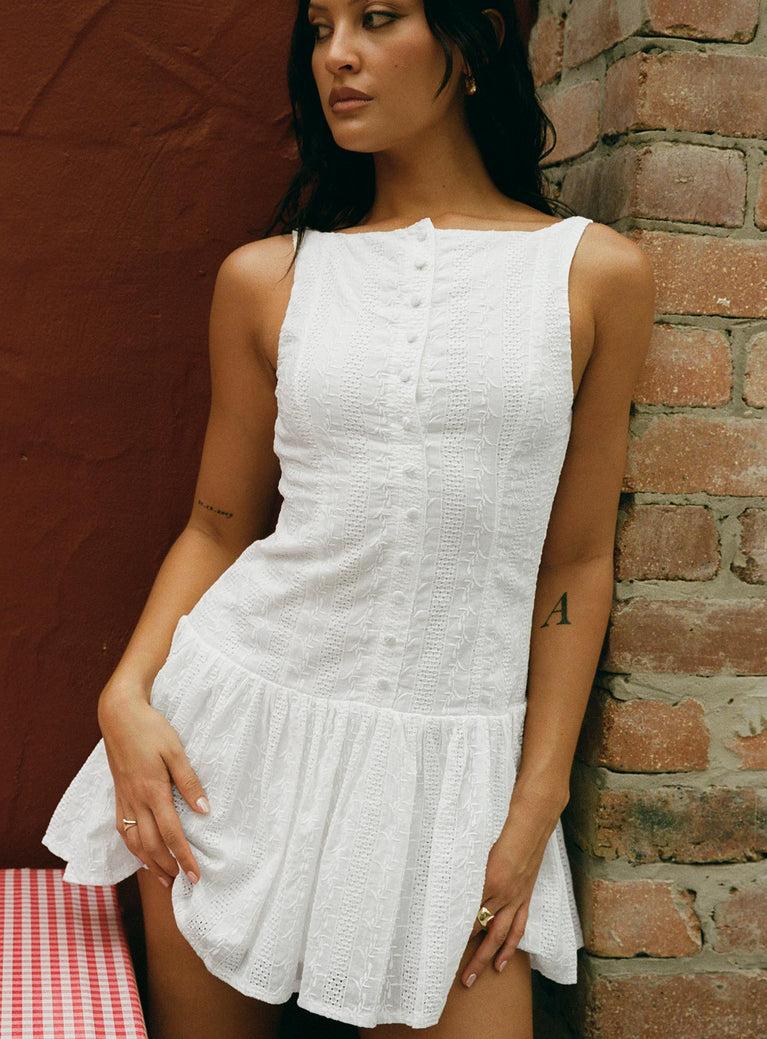 Sweeter Places Embroidered Mini Dress White Petite Product Image