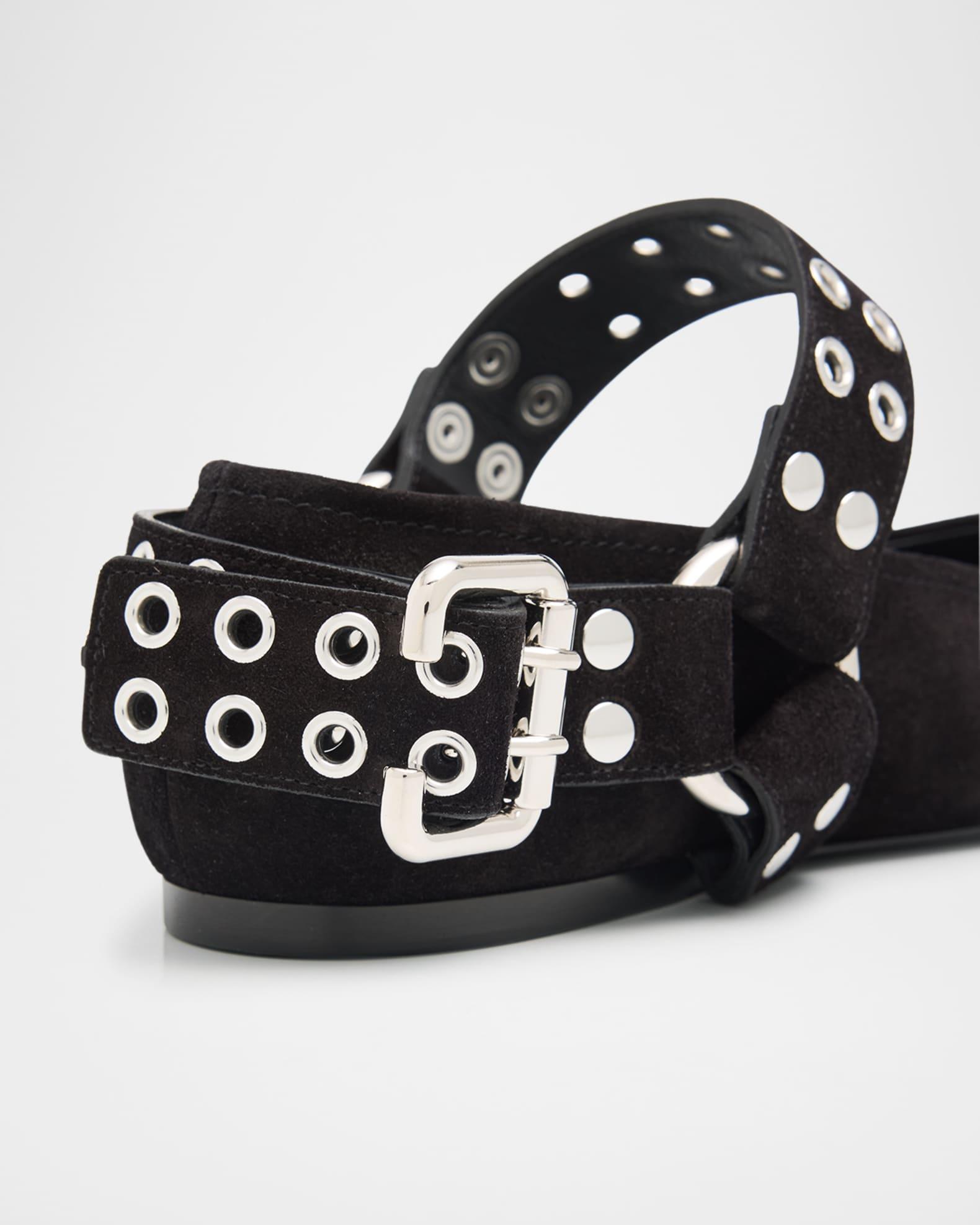 Biker Suede Ballerina Flats Product Image