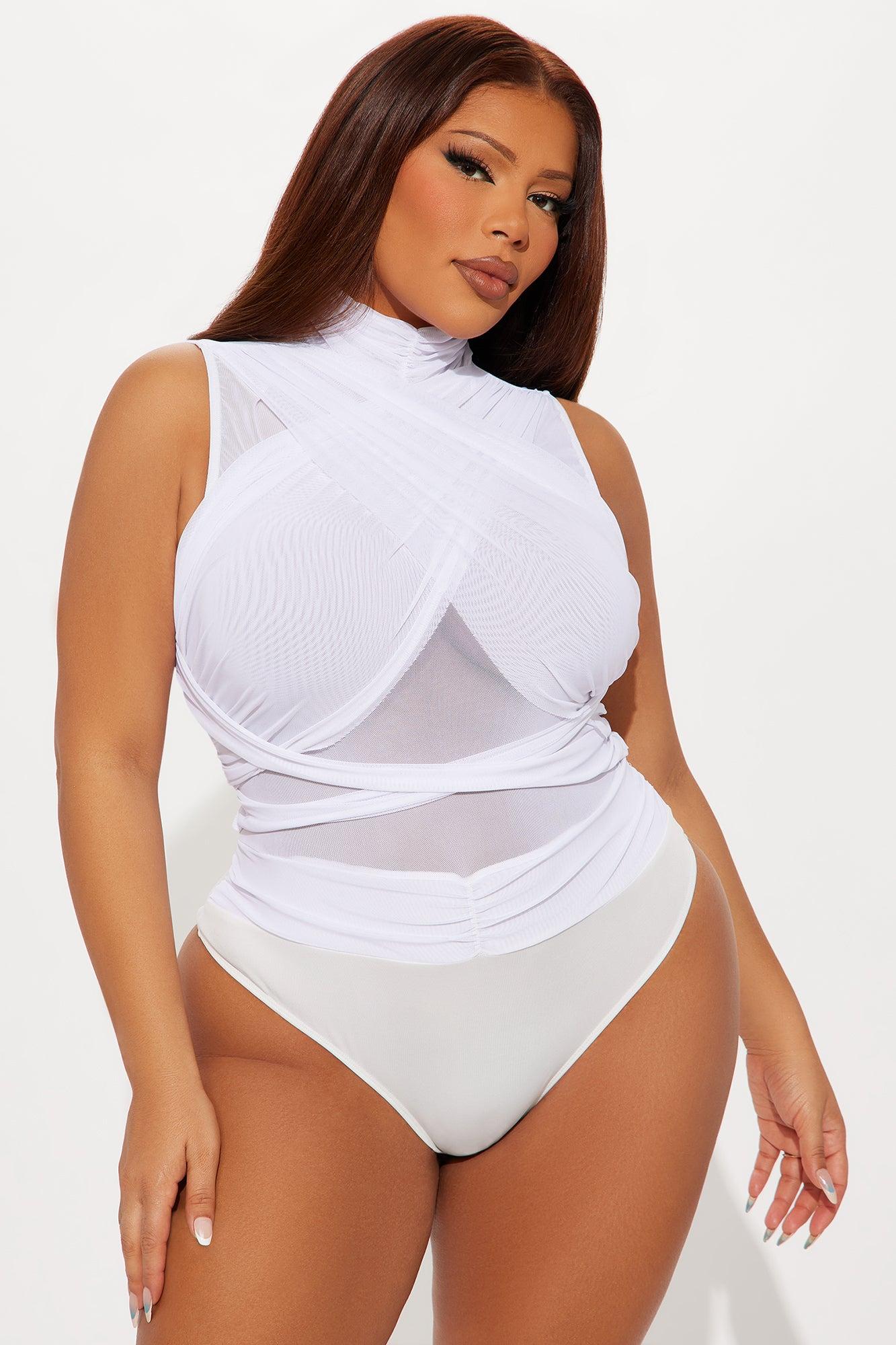 Mariella Mesh Bodysuit - White Product Image