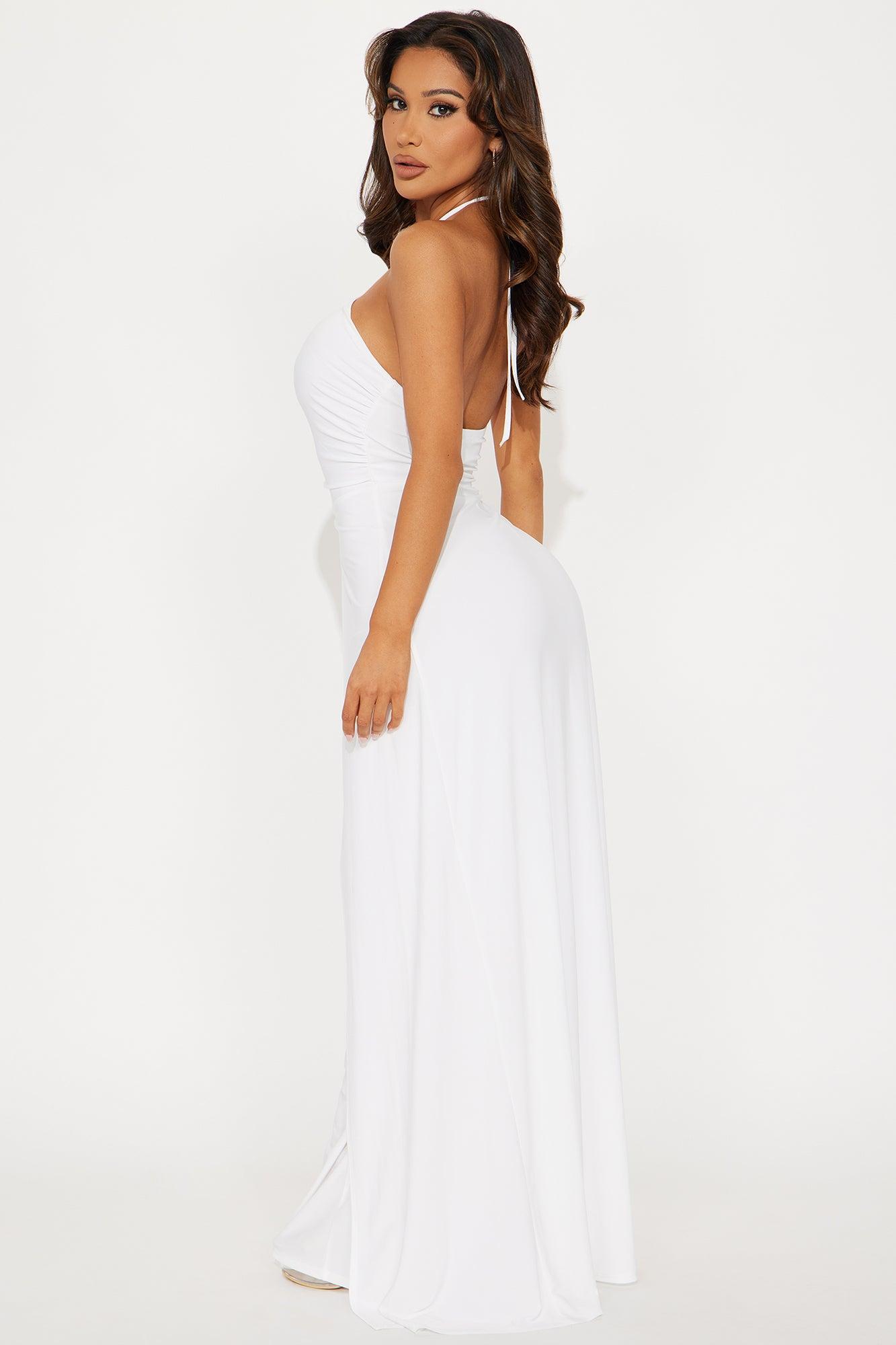 Liana Straight Leg Jumpsuit - White Product Image