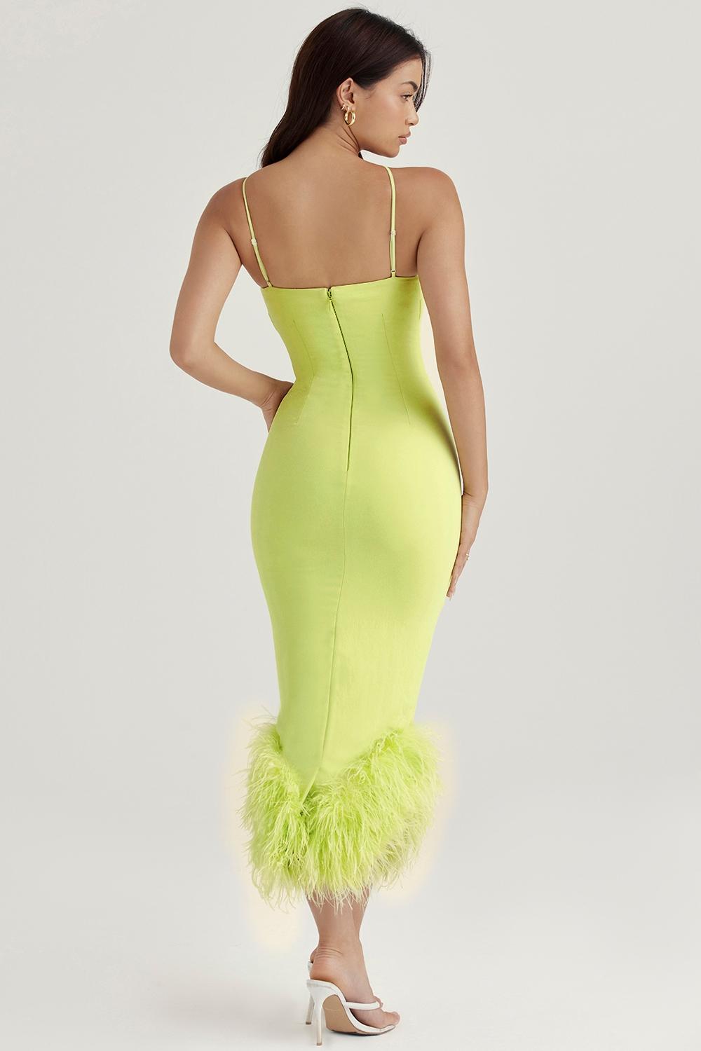 Alessia  lime midi dress Product Image