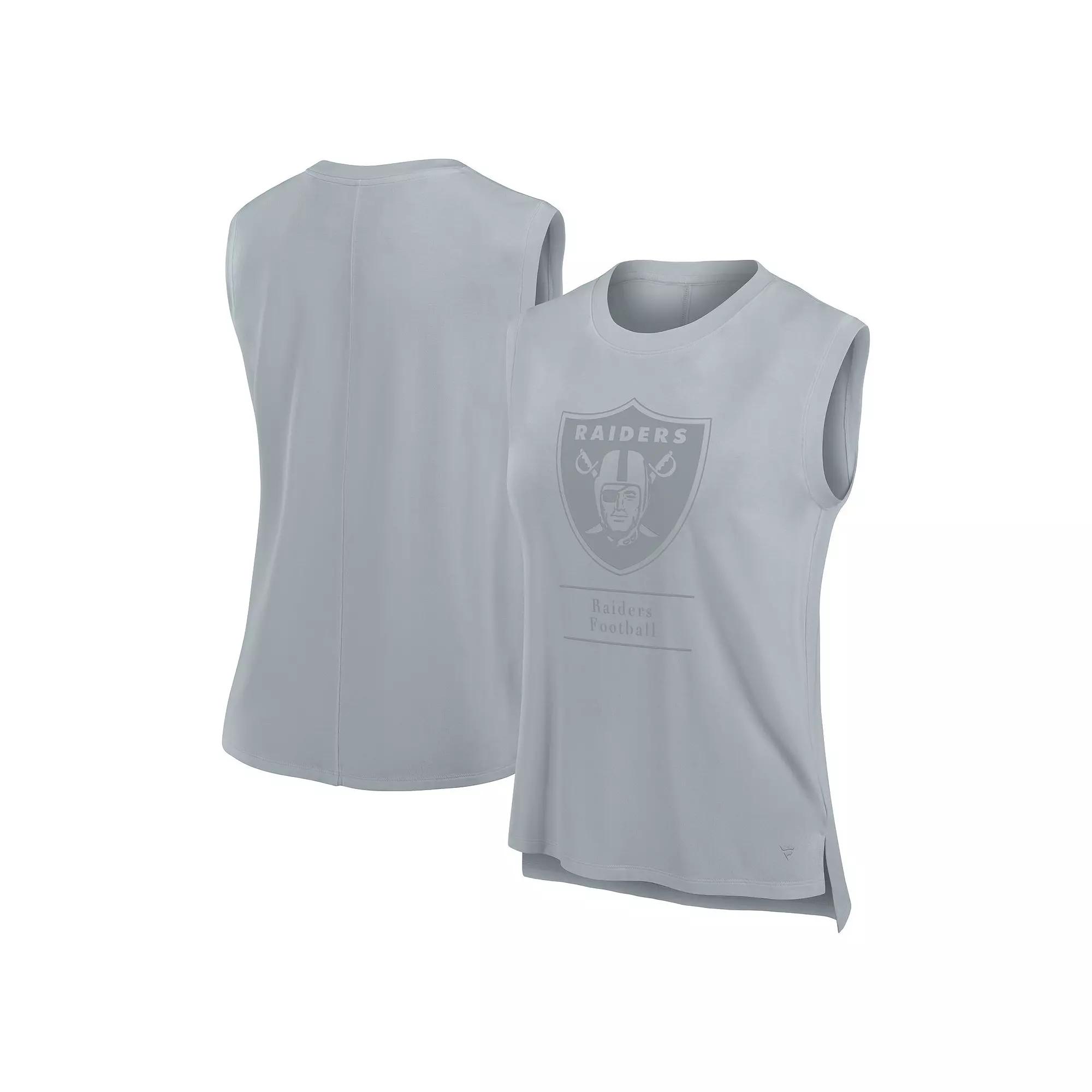 Women's Fanatics Gray Las Vegas Raiders Studio Embrace Tank Top,  Product Image