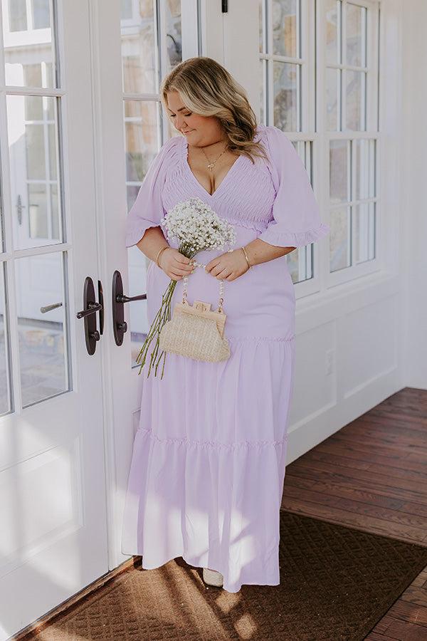 Charming Glance Tiered Maxi Dress in Dusty Purple Curves Product Image