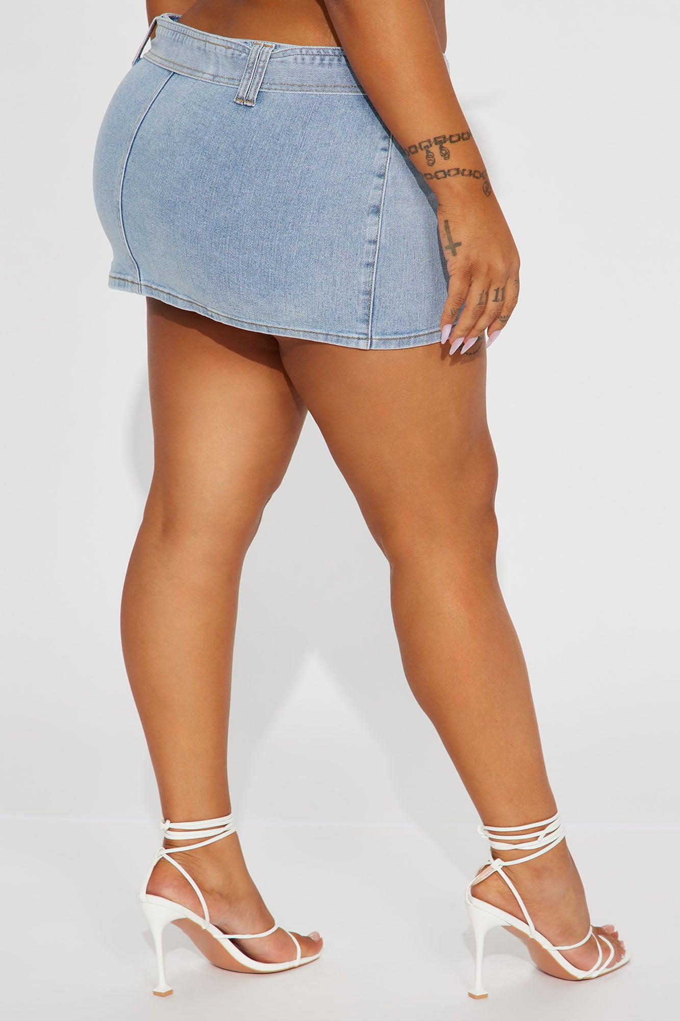 Janisa Denim Micro Mini Skirt - Light Wash Product Image