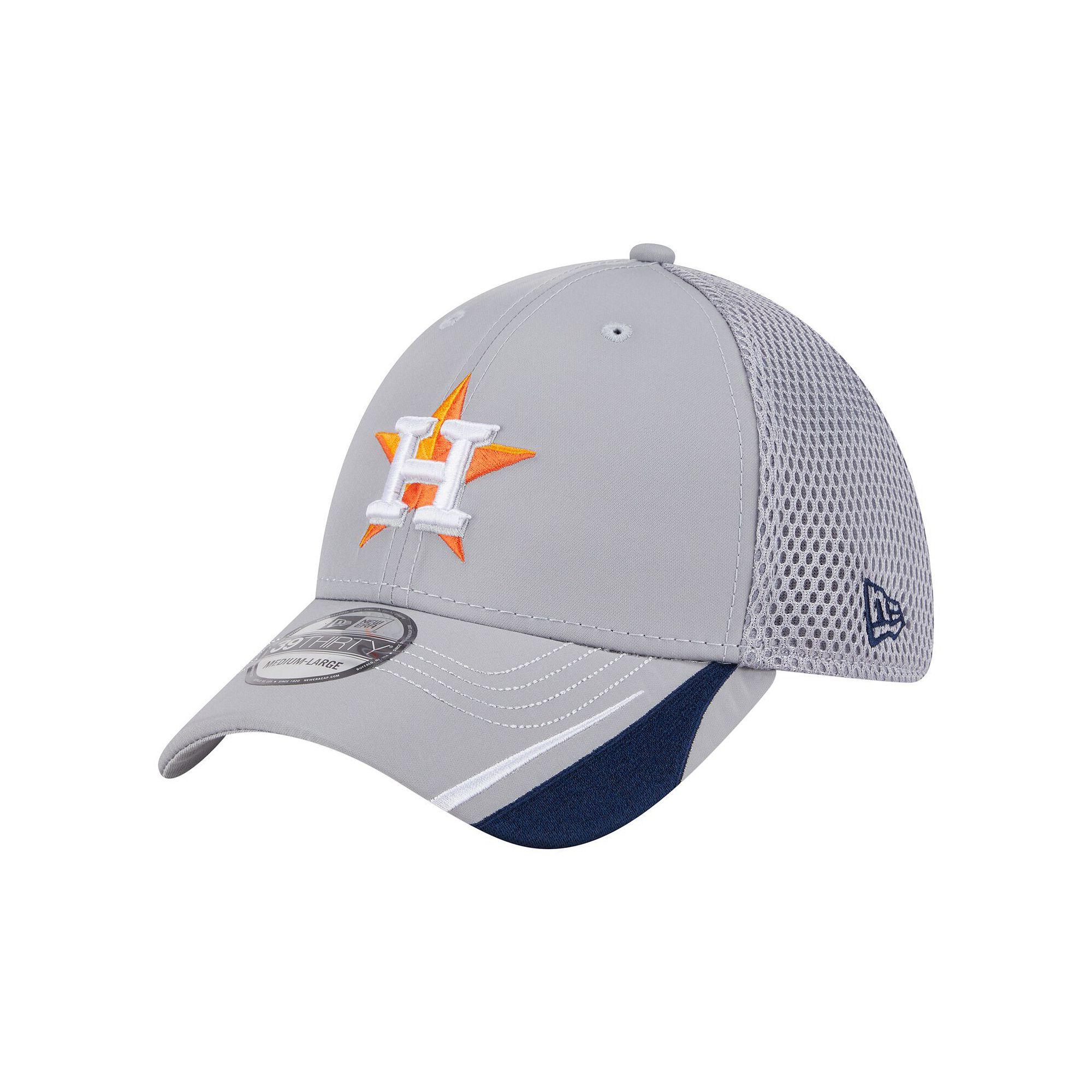 Men's New Era Gray Houston Astros Linear 39THIRTY Flex-Fit Hat,  Product Image