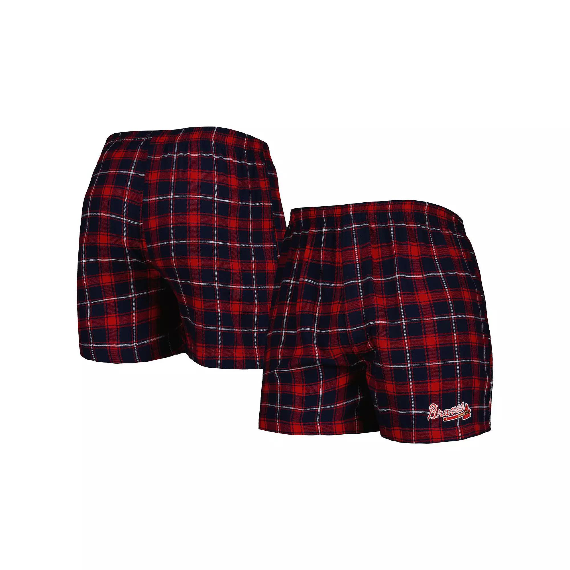 Men's Concepts Sport Navy/Red Atlanta Braves Ledger Flannel Boxers, Size: 4XL, Blue Product Image