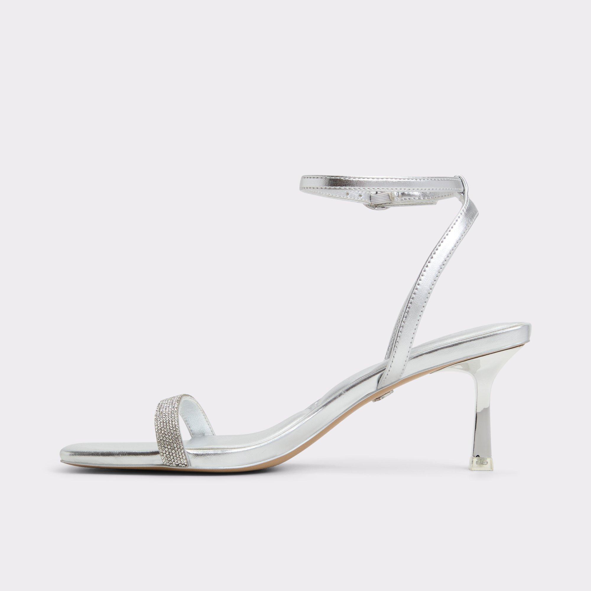 ALDO Kirri - Women's Strappy Heel - Silver, Size 7 Product Image
