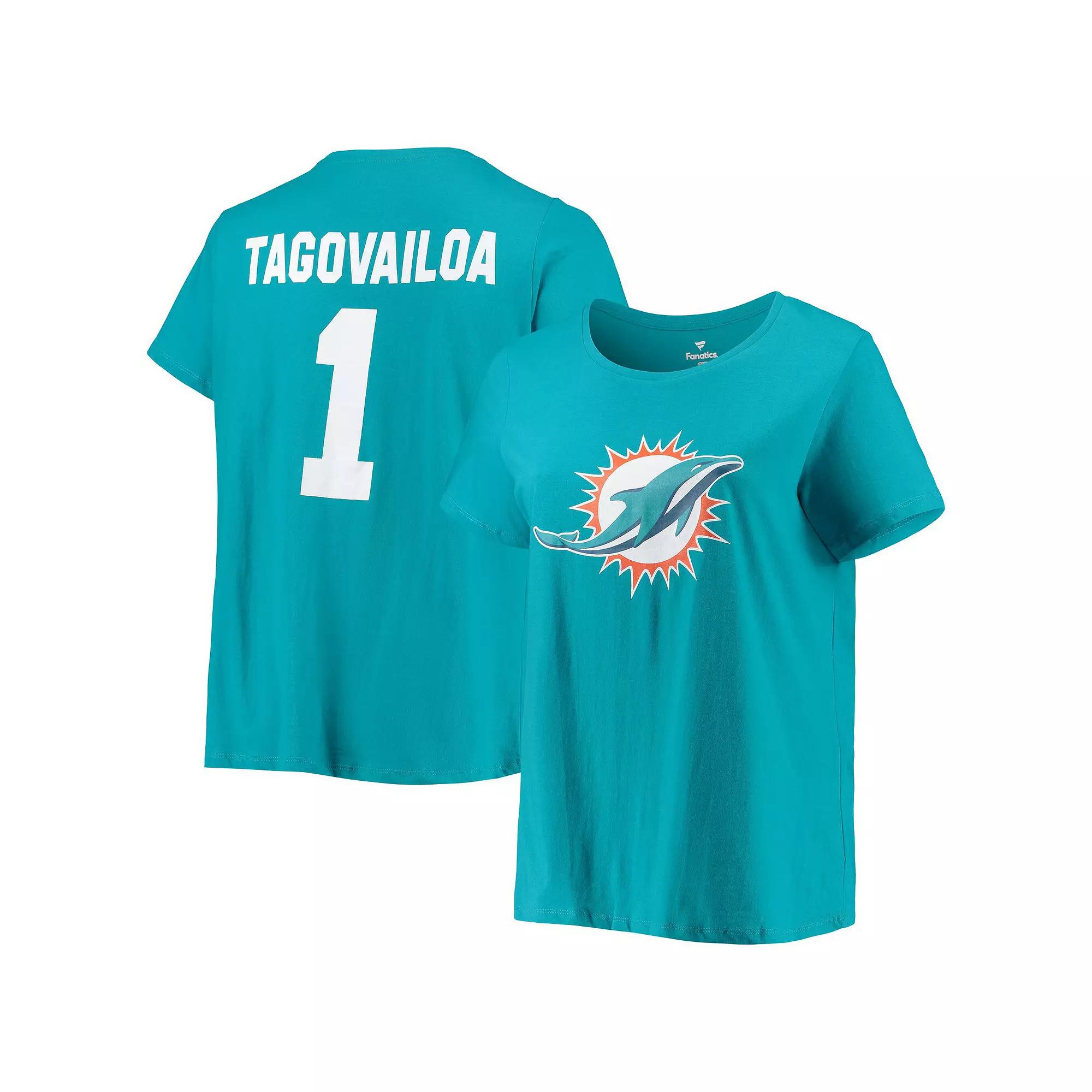 Women's Fanatics Branded Tua Tagovailoa Aqua Miami Dolphins Plus  Product Image