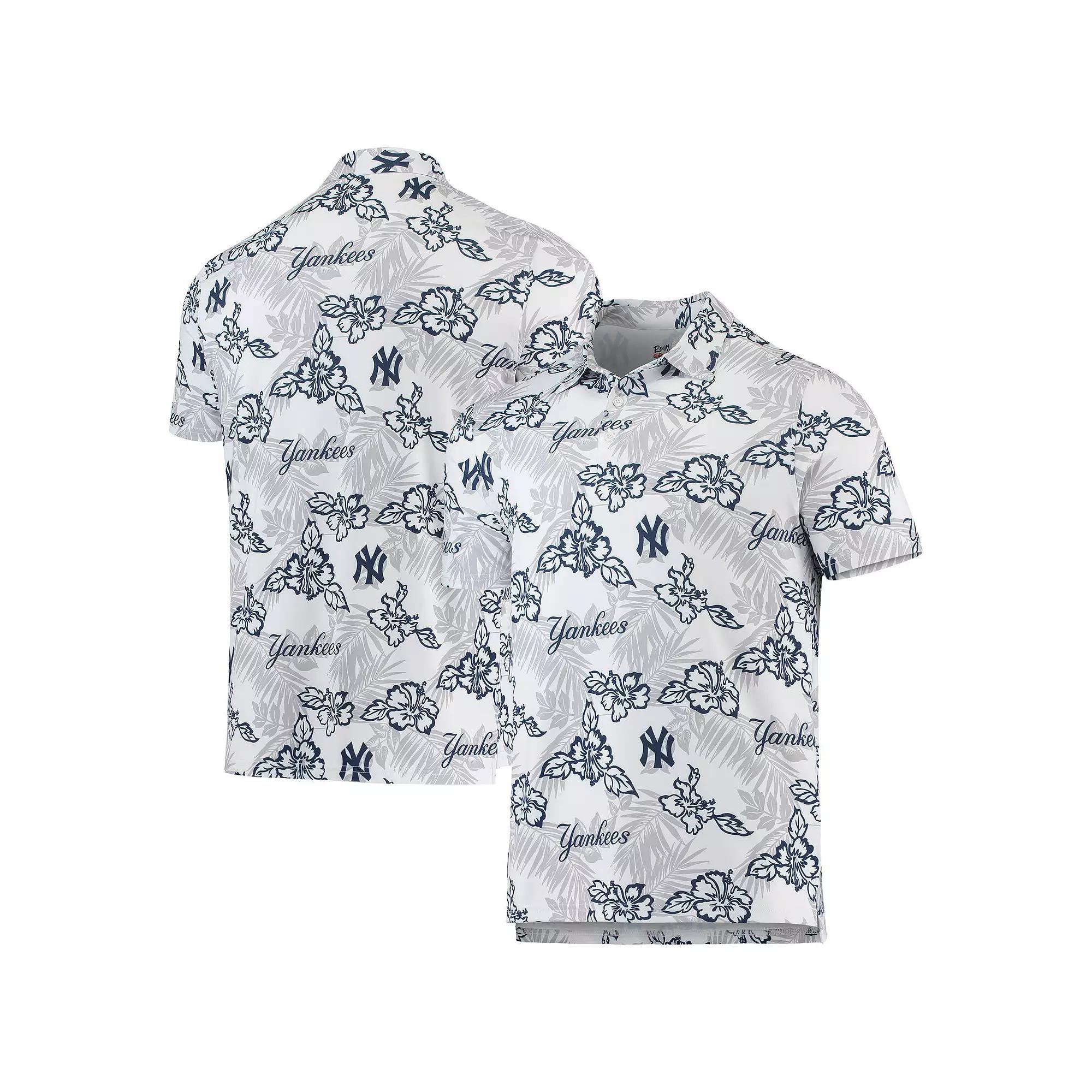 Men's Reyn Spooner White New York Yankees Performance Polo, Size: 2XL Product Image