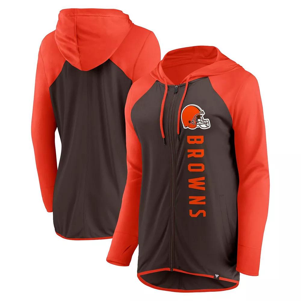 Women's Fanatics Branded Brown/Orange Cleveland Browns Forever Fan Full-Zip Hoodie, Size: XS Product Image