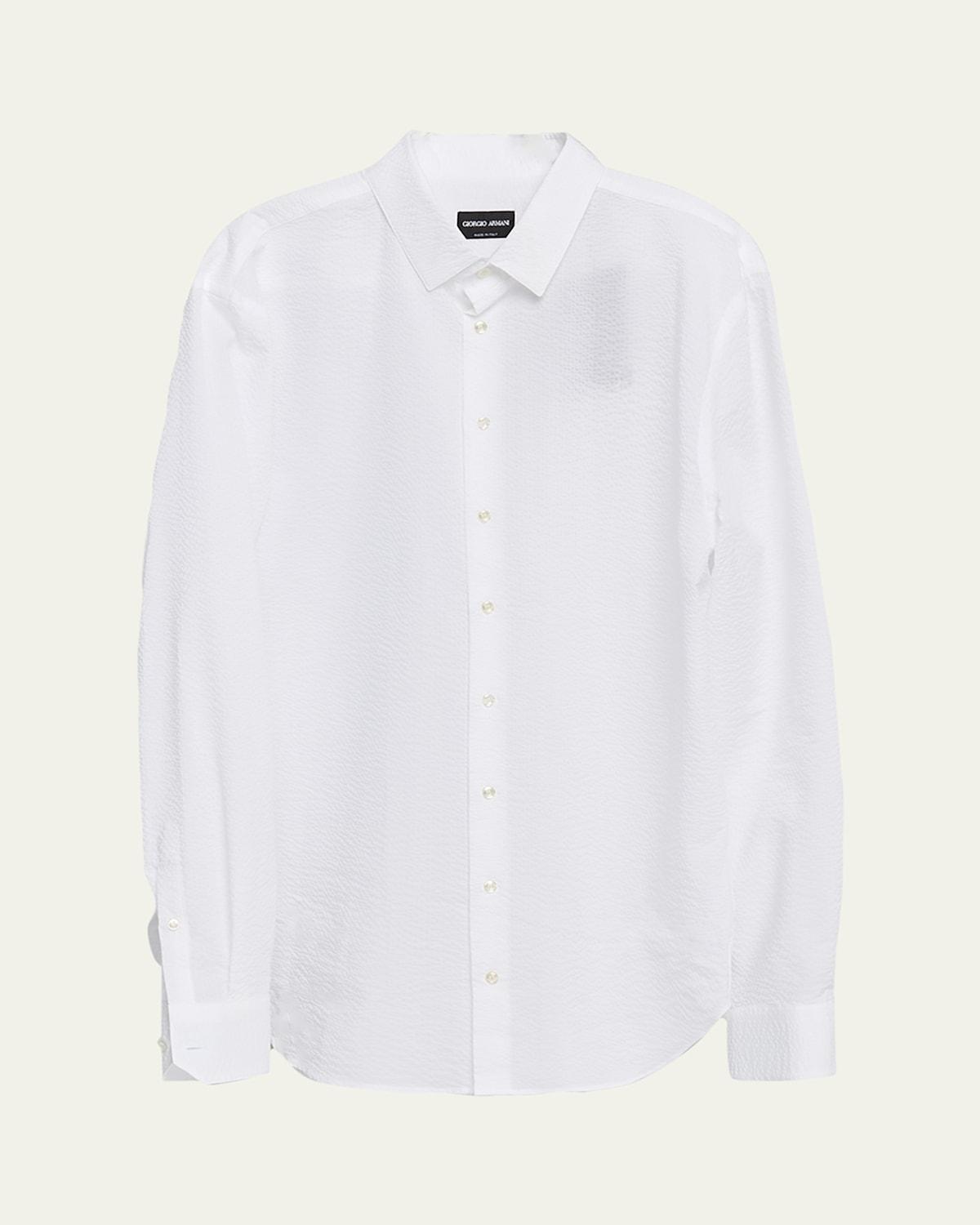 Mens Solid Seersucker Sport Shirt Product Image