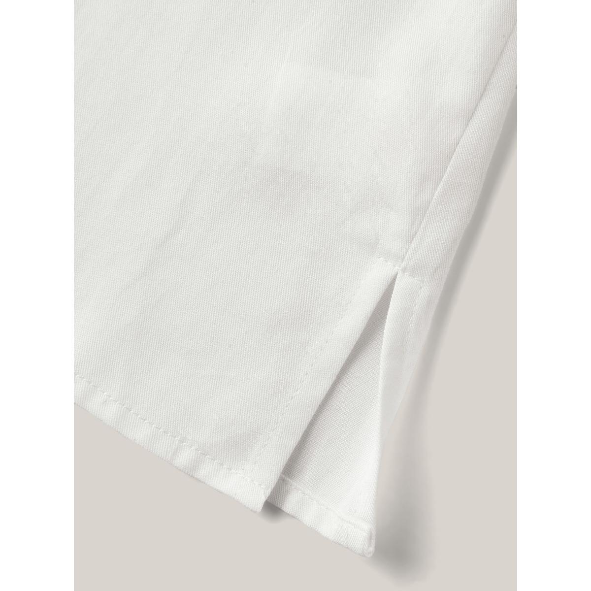 Plus Size Originalwhite Eyelet Trim Sheer Button Detail Blouse Women Timeless Short sleeve Notched collar Elegant Blouses BloomChic 10/M Product Image