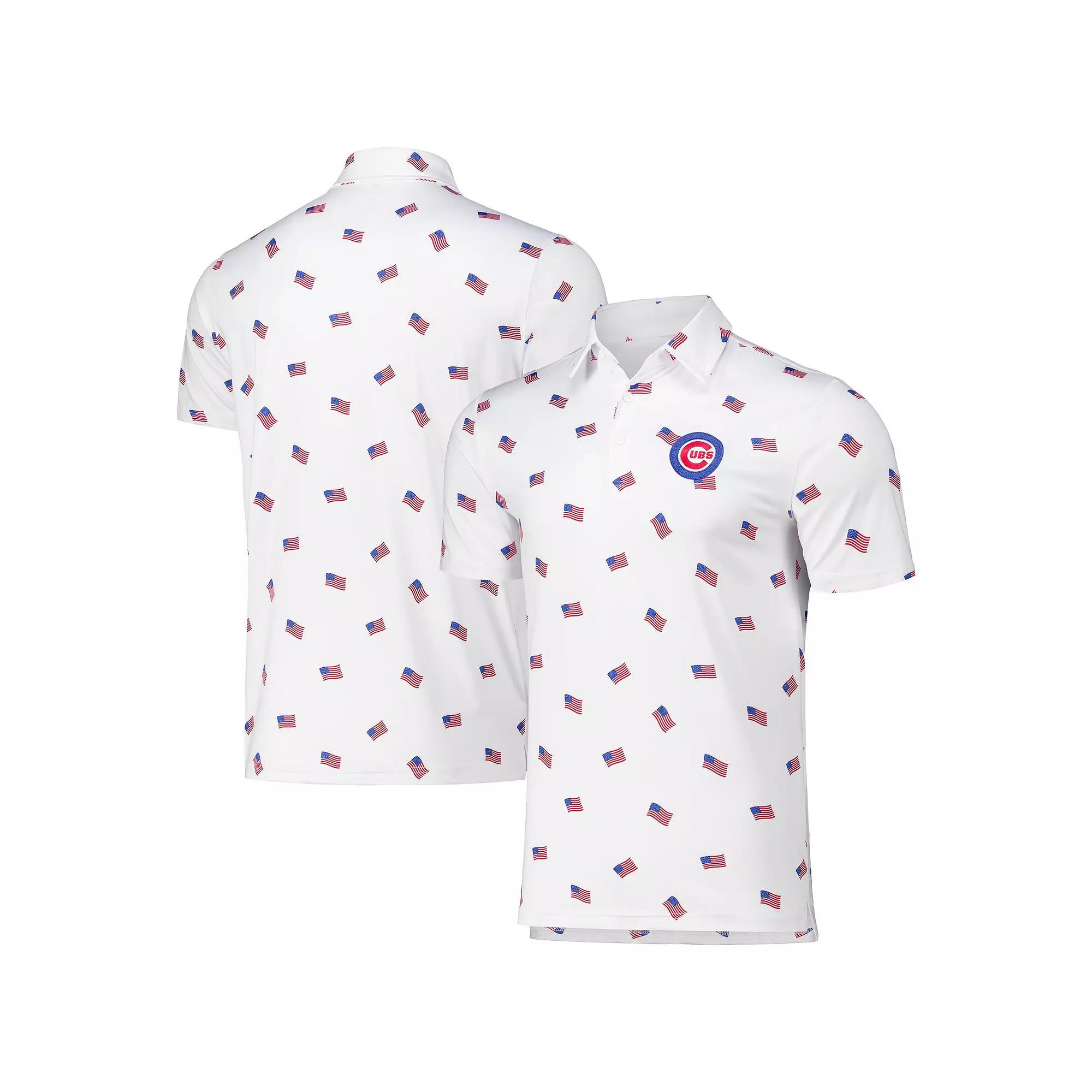 Men's Antigua White Chicago Cubs  Americana Polo, Size: 2XL Product Image