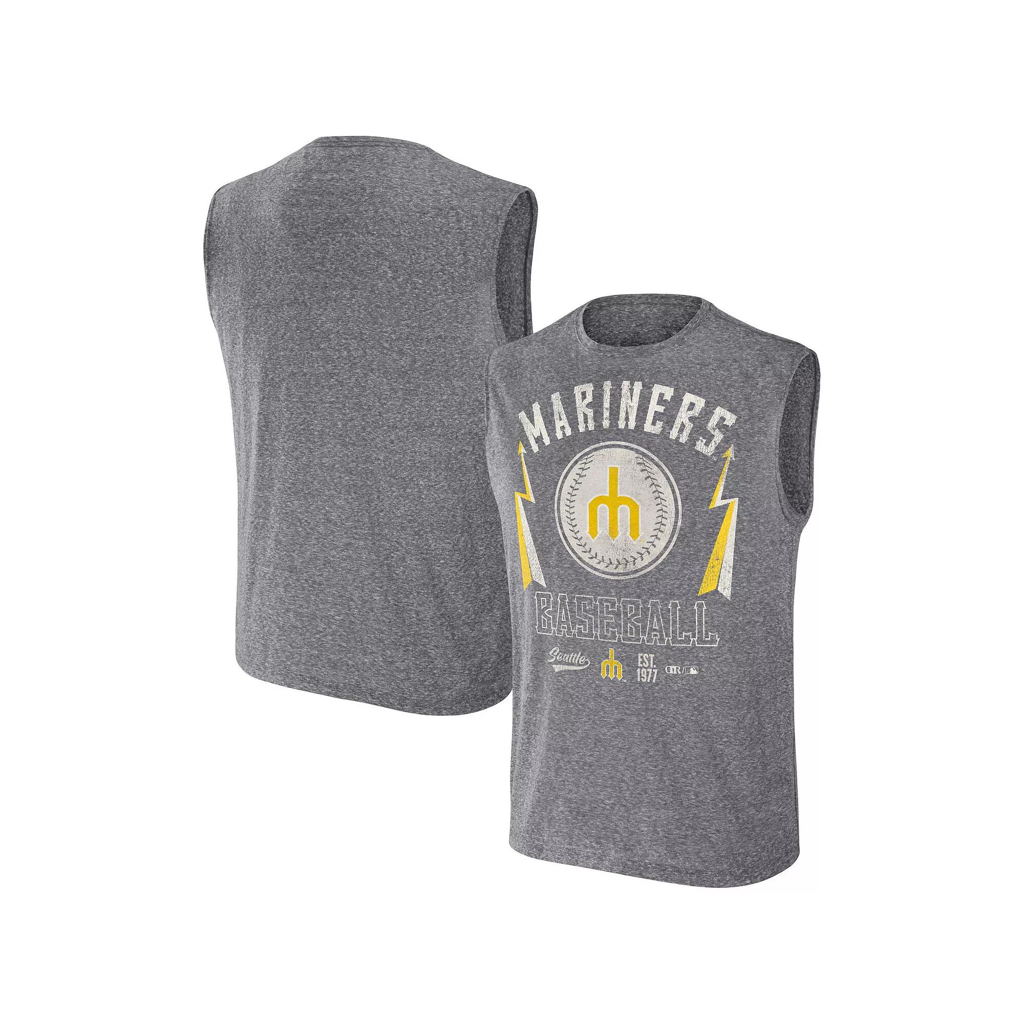 Men's Darius Rucker Collection by Fanatics Charcoal Seattle Mariners Muscle Tank Top, Size: Small Product Image