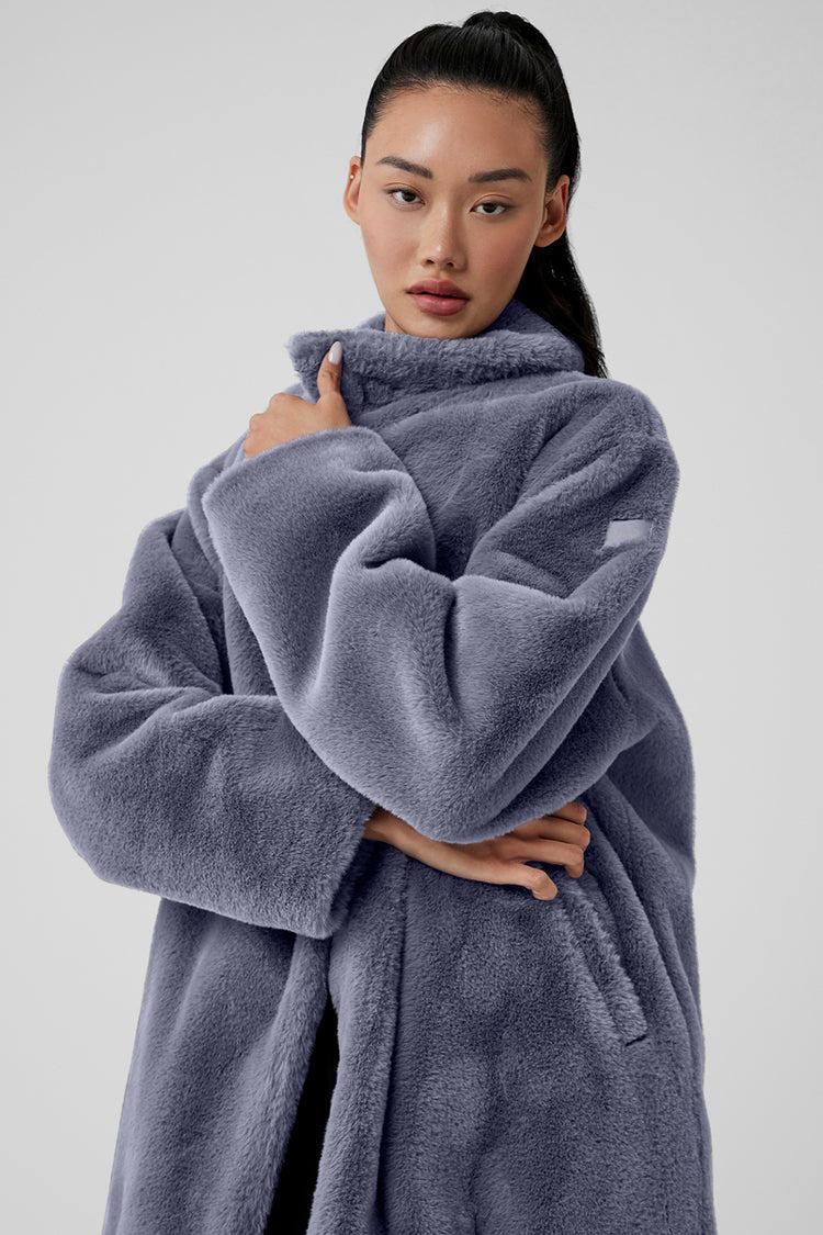 Oversized Faux Fur Trench - Fog Product Image