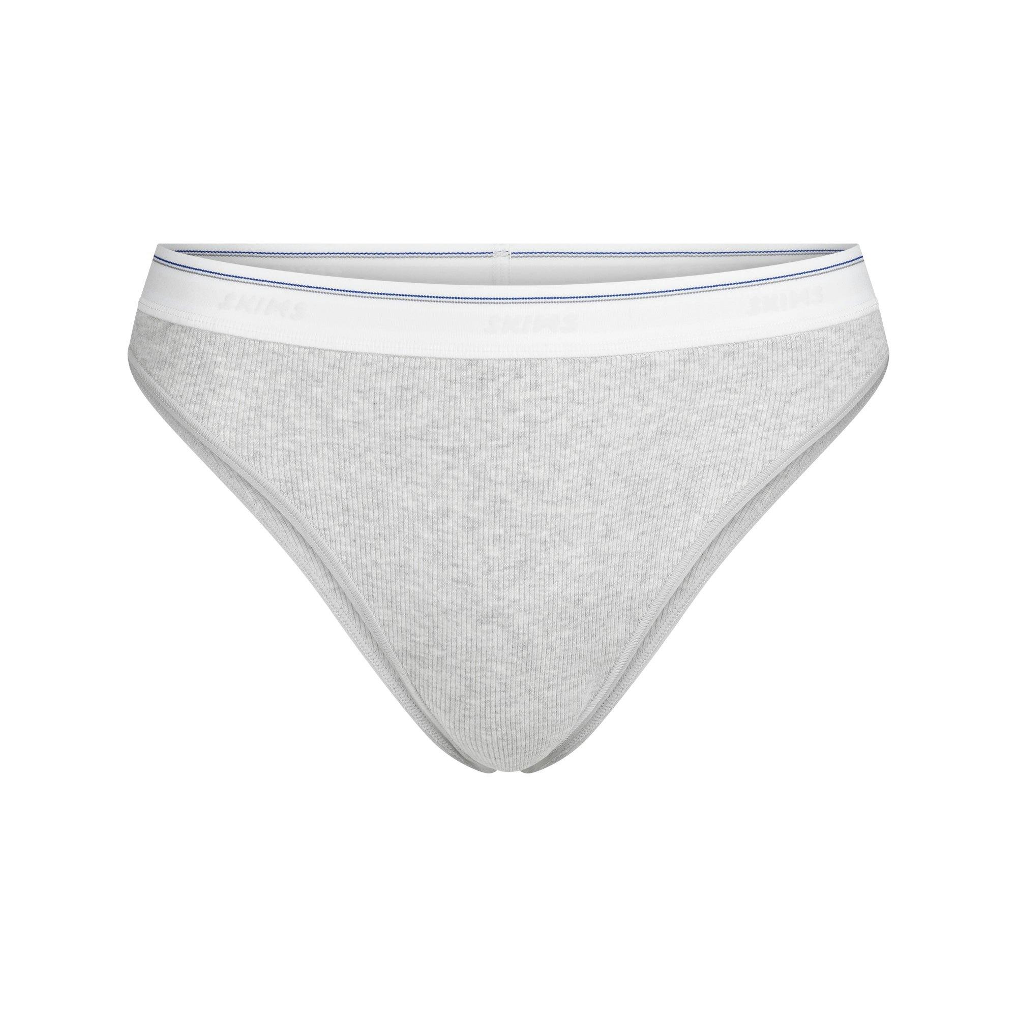 COTTON RIB SPLIT NECK BRALETTE | LIGHT HEATHER GREY STRIPE Product Image