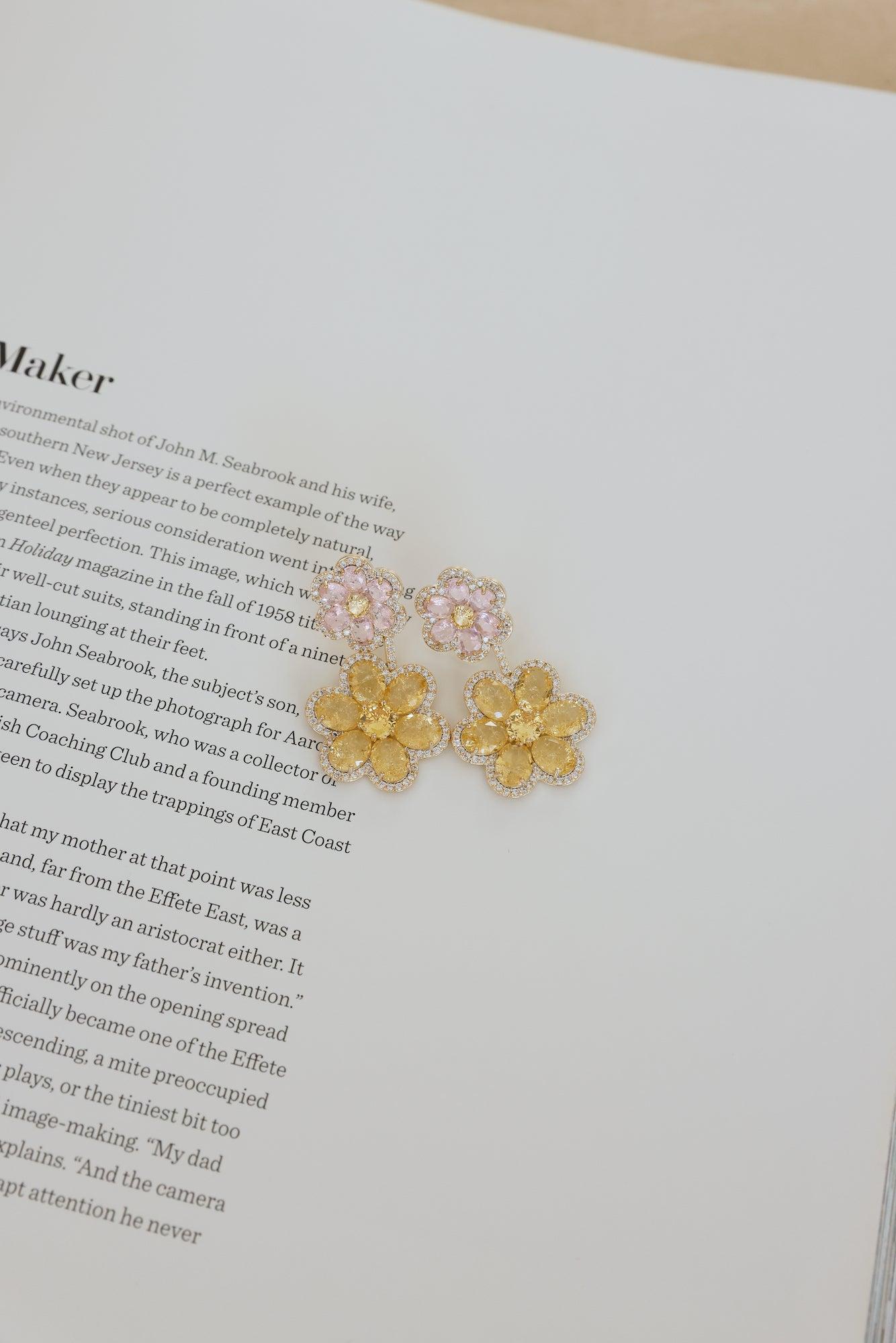 18k Gold Plated Summer Flower Earrings Gold Product Image