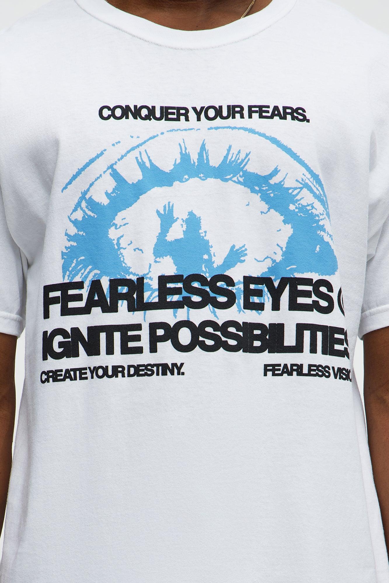 Fearless Eyes Short Sleeve Tee - White Male Product Image