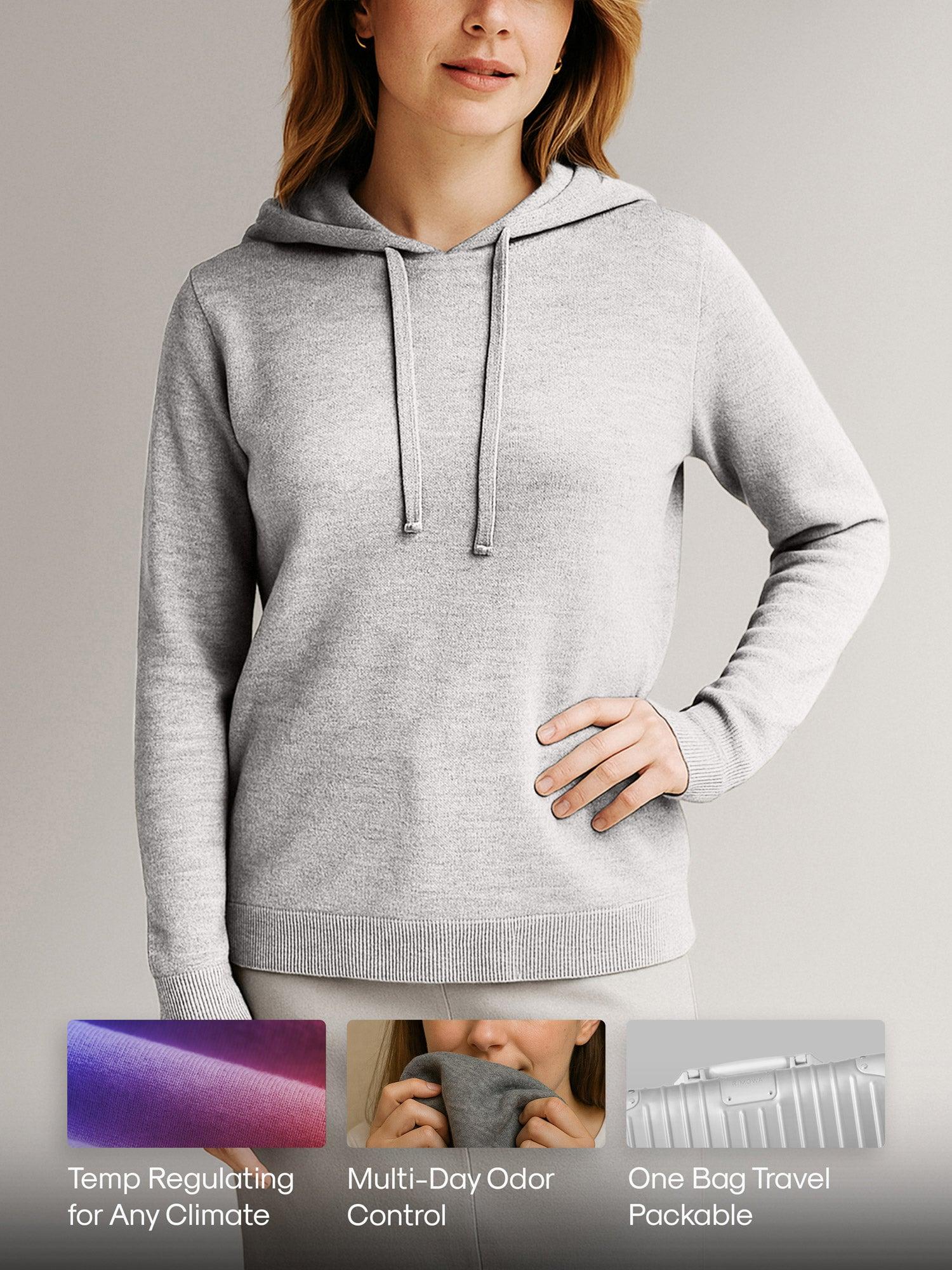 Women's Travel Merino Hoodie - Ivory Product Image