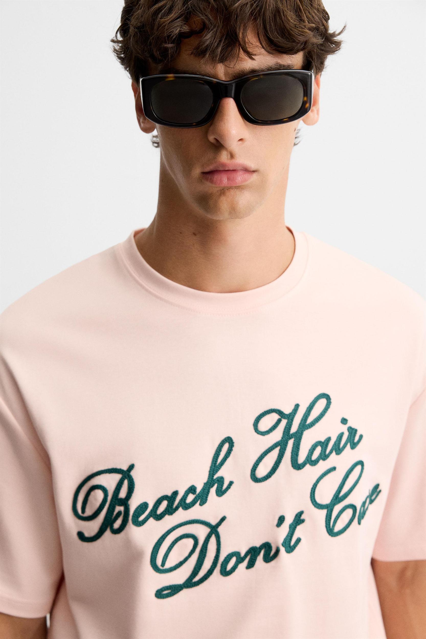 EMBROIDERED TEXT T-SHIRT Product Image