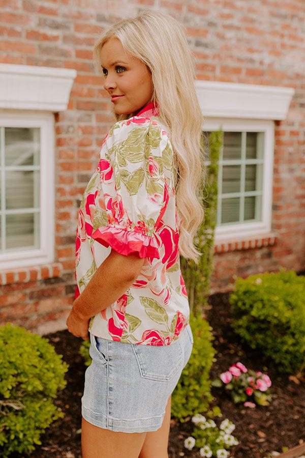 Botanical Garden Stroll Ruffle Top Product Image