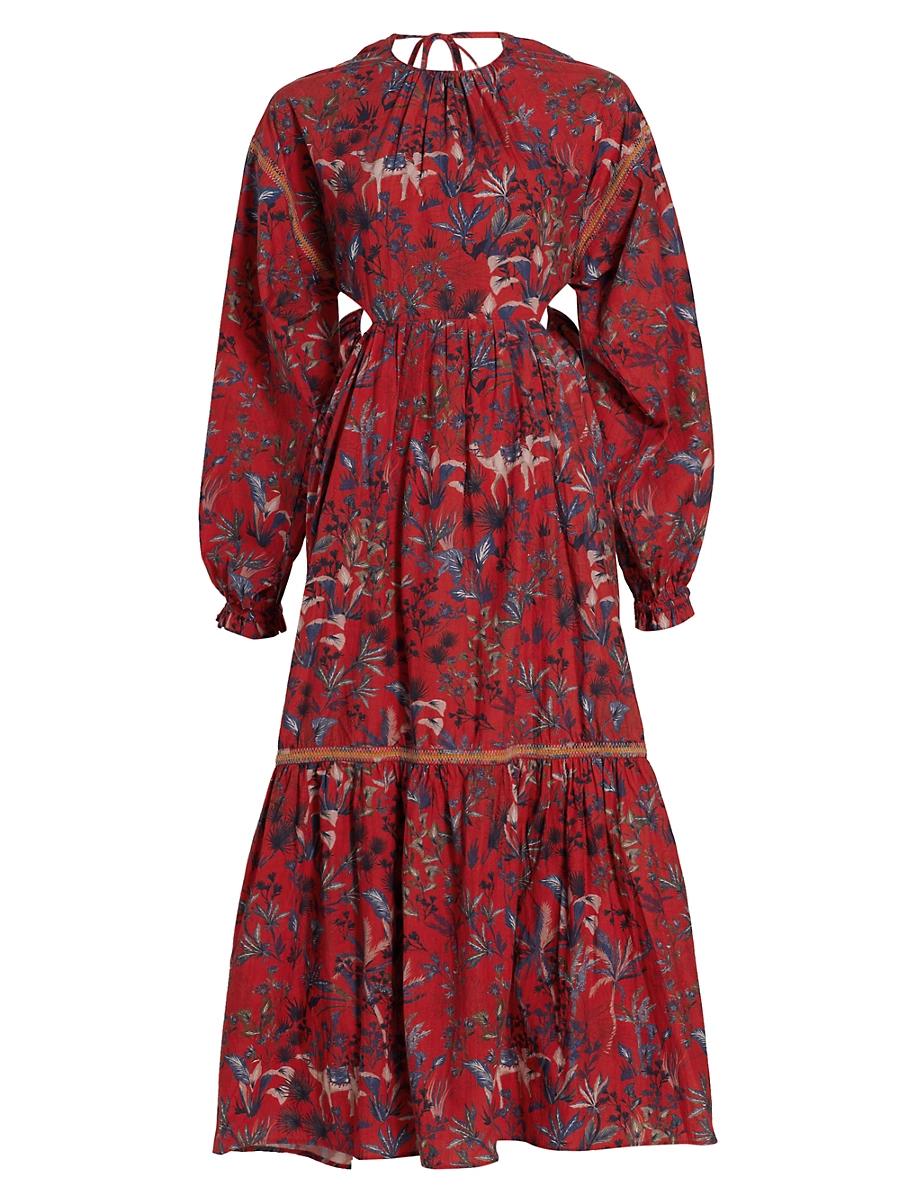 Womens Kissa Cotton Printed Maxi Dress Product Image