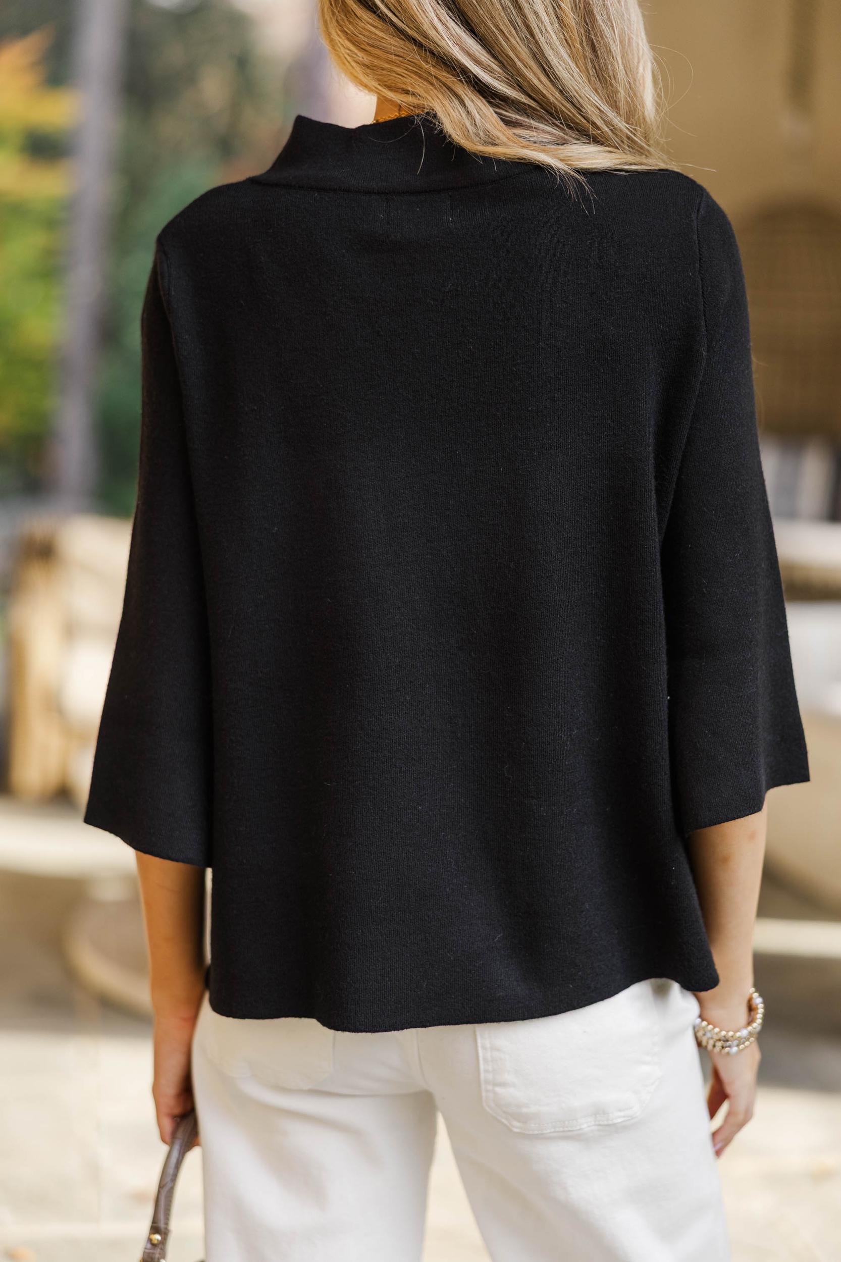 Just A Feeling Black Mock Neck Sweater Female Product Image