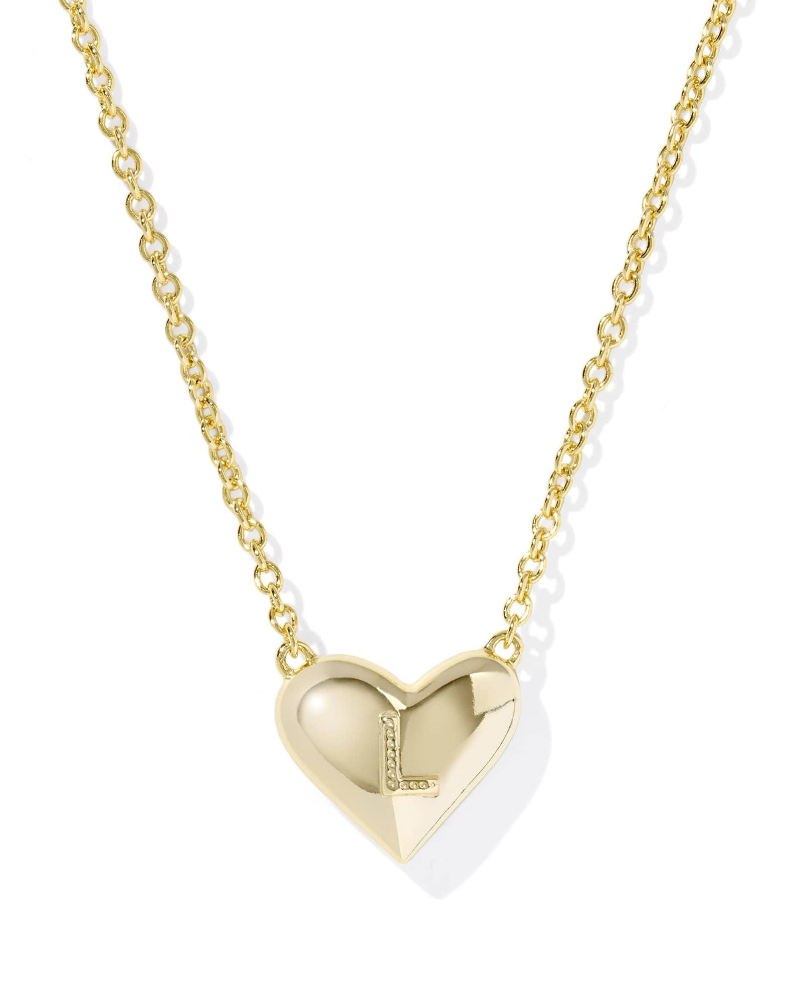 Ari Heart Letter G Gold Short Pendant Necklace Product Image