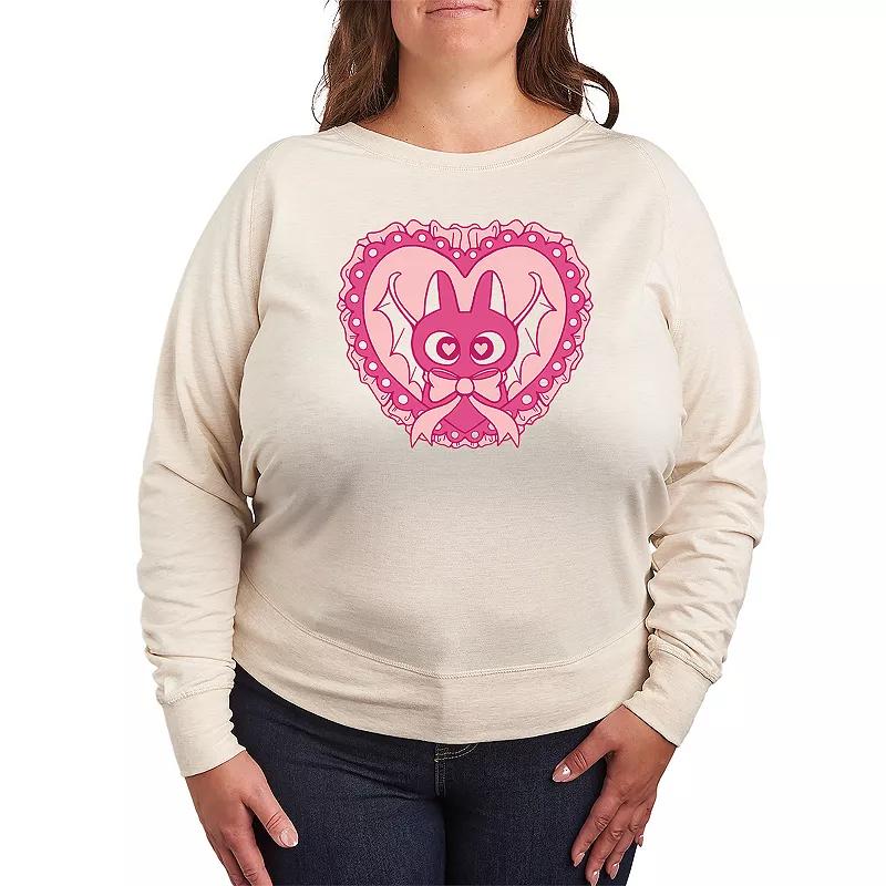 Plus Size Brrrr Pug Scarf French Terry Long Sleeve Tee, Women's, Size: 2XL, Brown Product Image