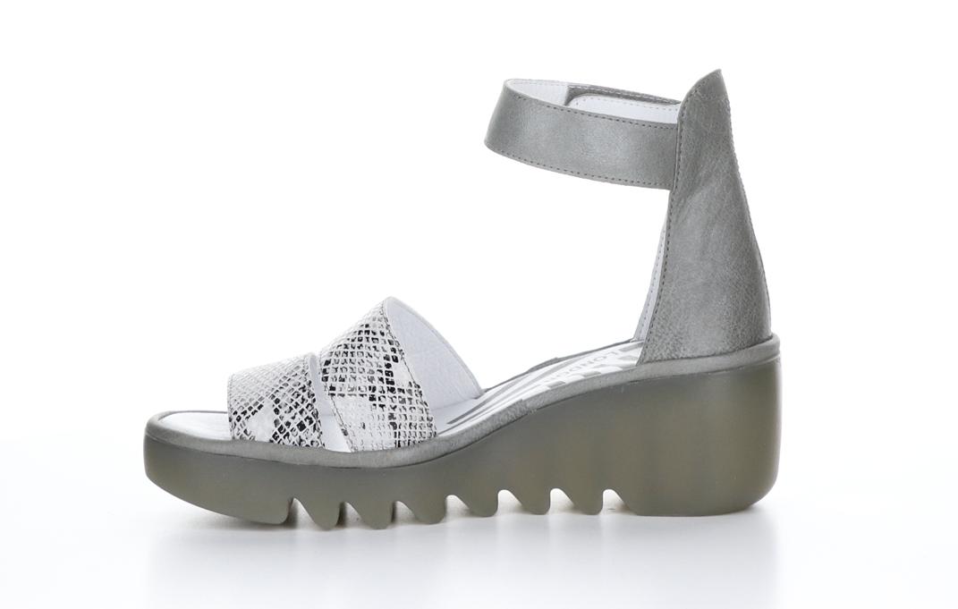 6150789   Bono Off White Piombo Snake Sandals by Fly London Product Image