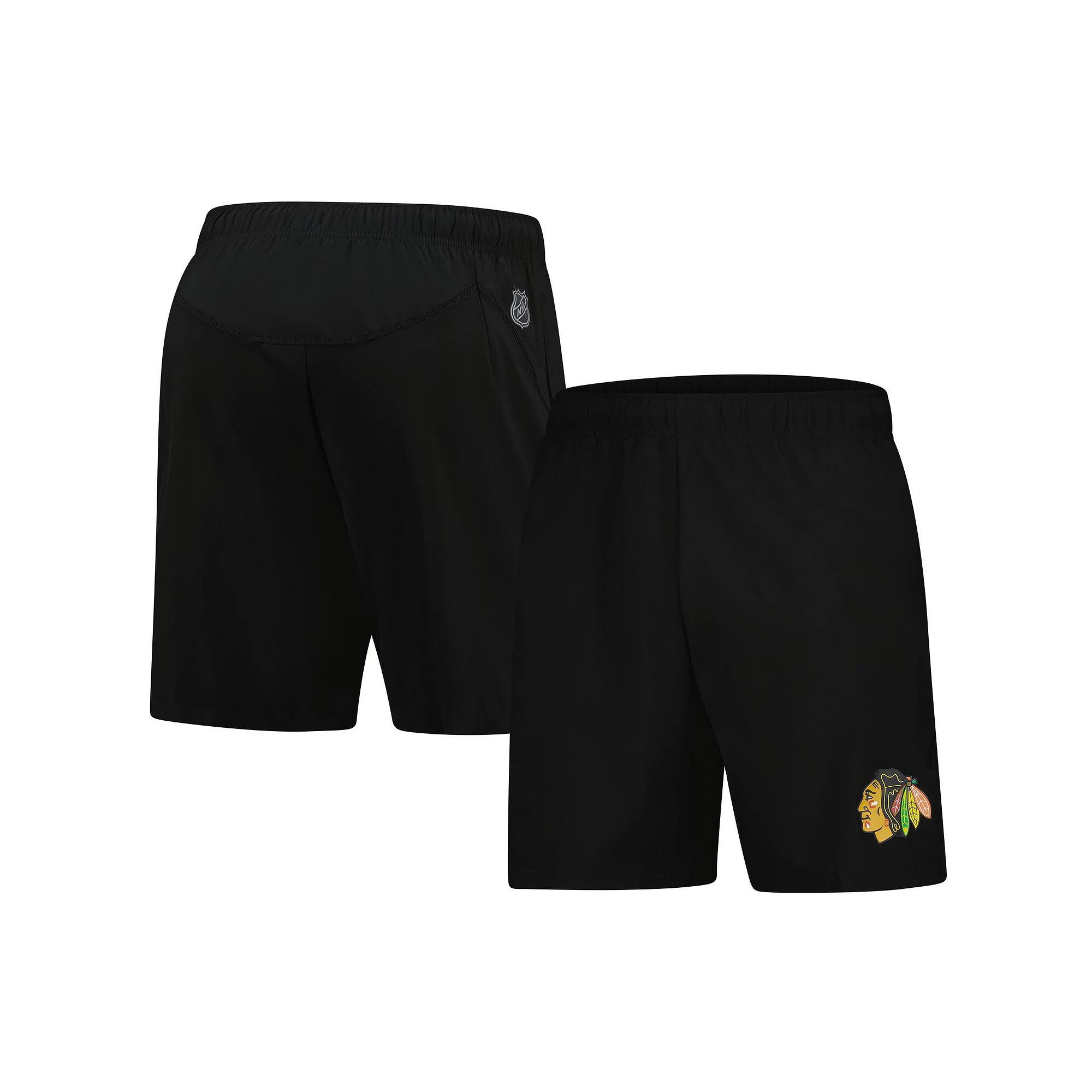 Men's Fanatics  Black Chicago Blackhawks Tech Training Shorts, Size: Large Product Image