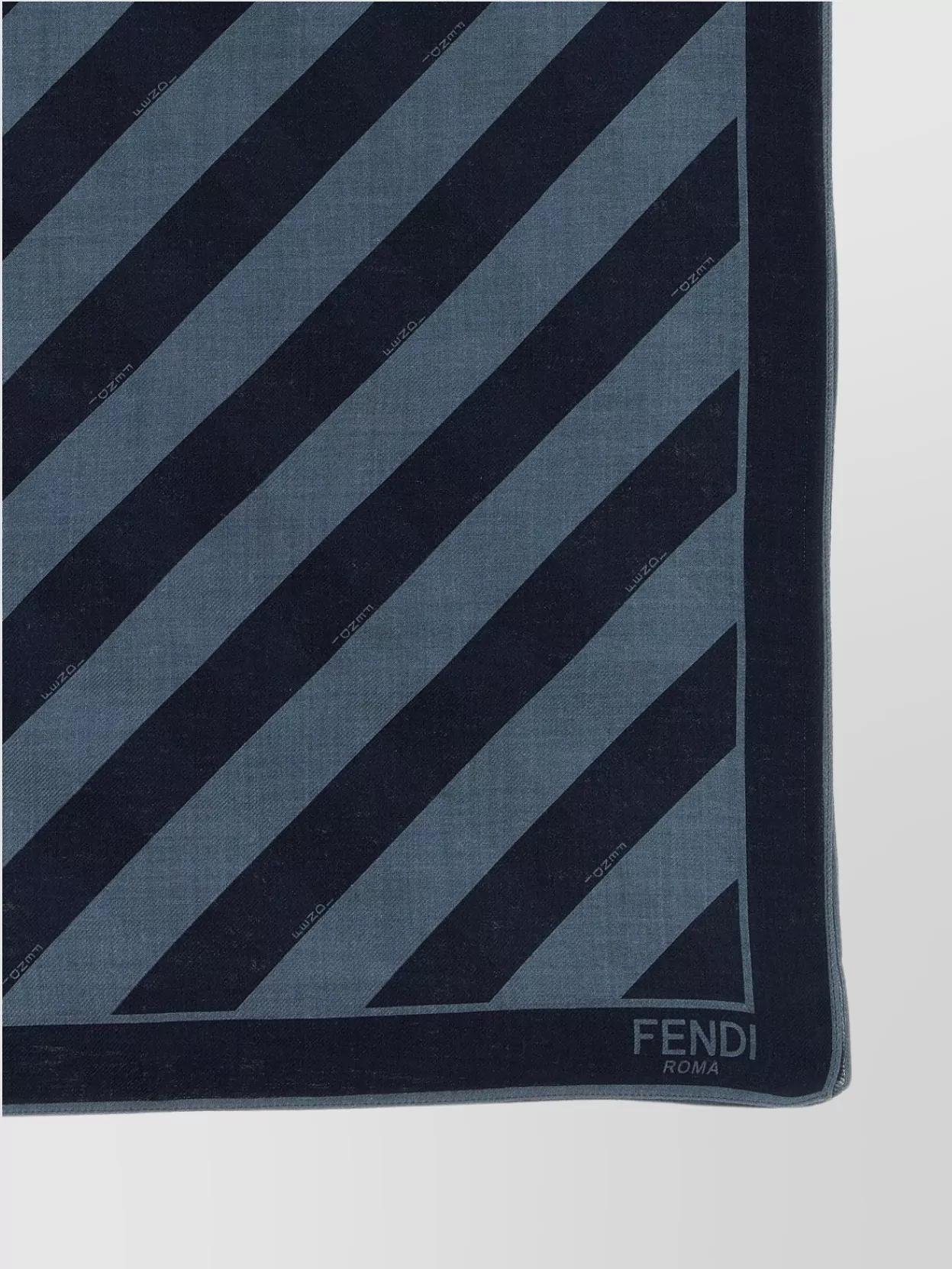 FENDI Men Embroidered Wool And Linen Scarf In Multicolor Product Image