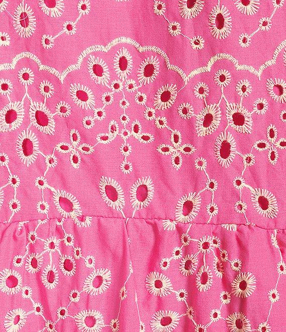 Sugarlips Plus Sea Jacey Floral Eyelet Short Sleeve Babydoll Shift Dress Product Image