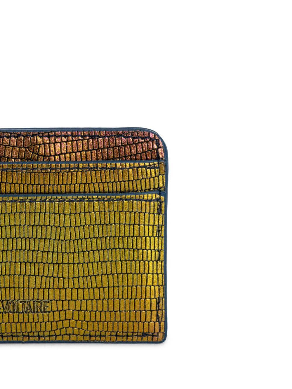 appliqué-logo metallic leather cardholder Product Image