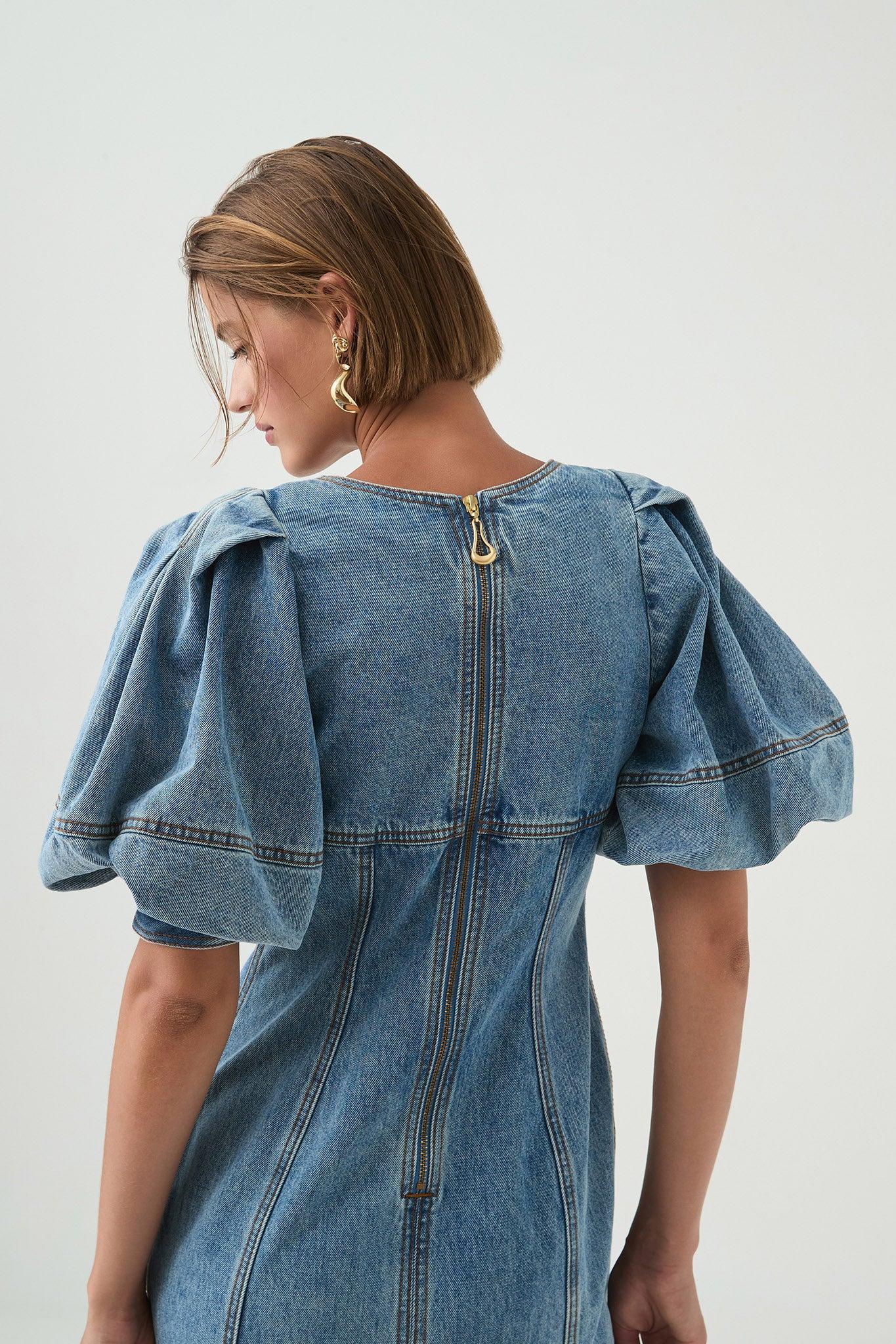 Juno Denim Mini Dress Product Image