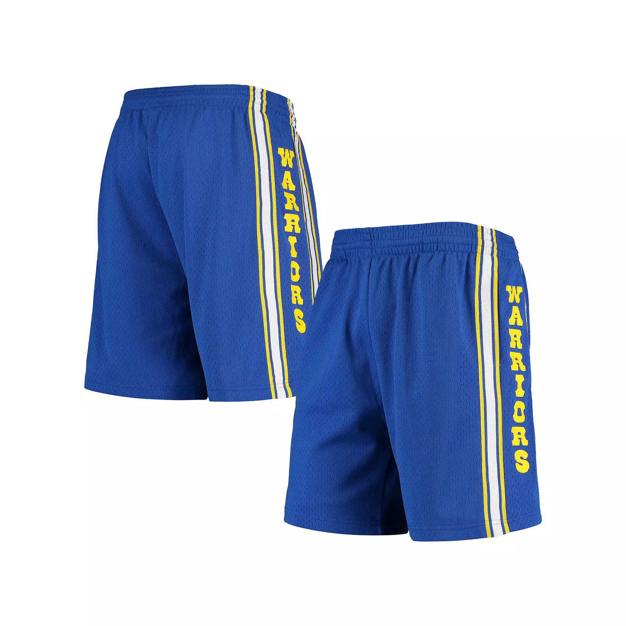 Men's Mitchell & Ness Royal Golden State Warriors Hardwood Classics Primary Logo Swingman Shorts, Size: Large, Blue Product Image