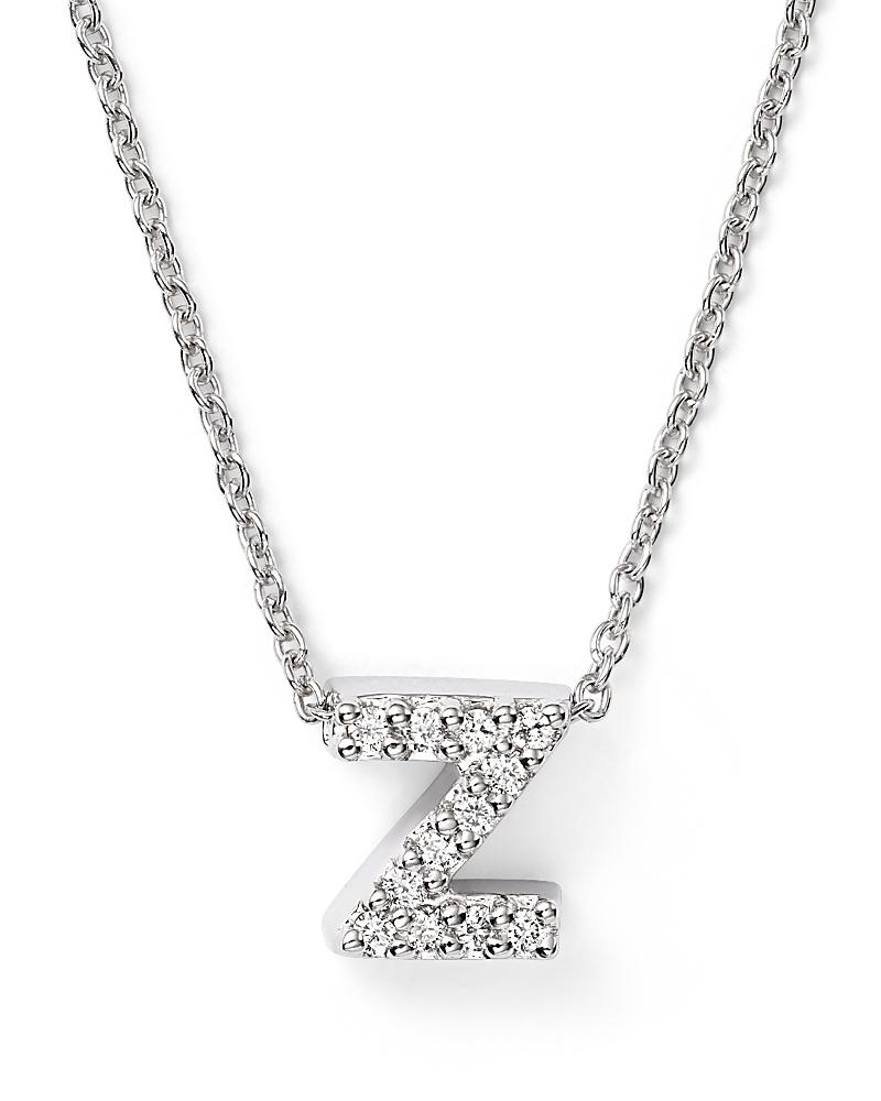 Womens Tiny Treasures 0.08 TCW Diamond & 18K White Gold Initial Necklace Product Image