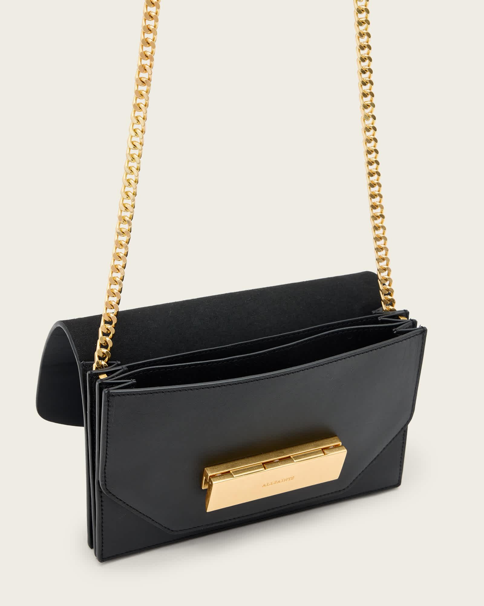 Etta Leather Clutch Black | ALLSAINTS US Product Image
